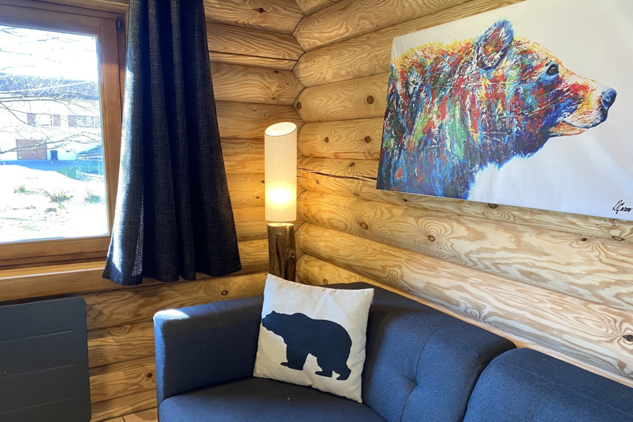 L'OURS NOIR Chalet en rondins-Woonkamer