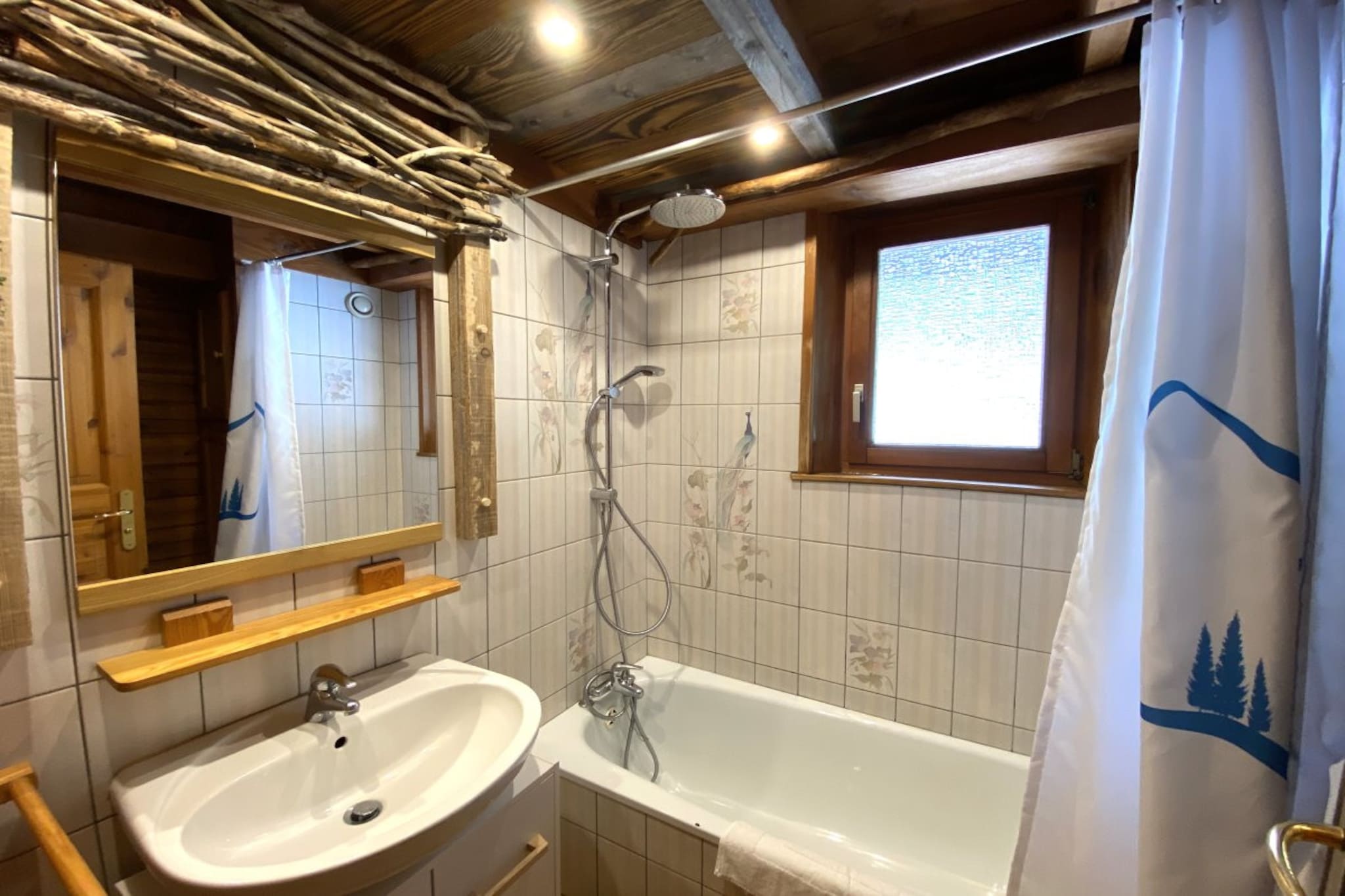 LE RENNE  Chalet en bois au calme avec SPA Jacuzzi-Badkamer