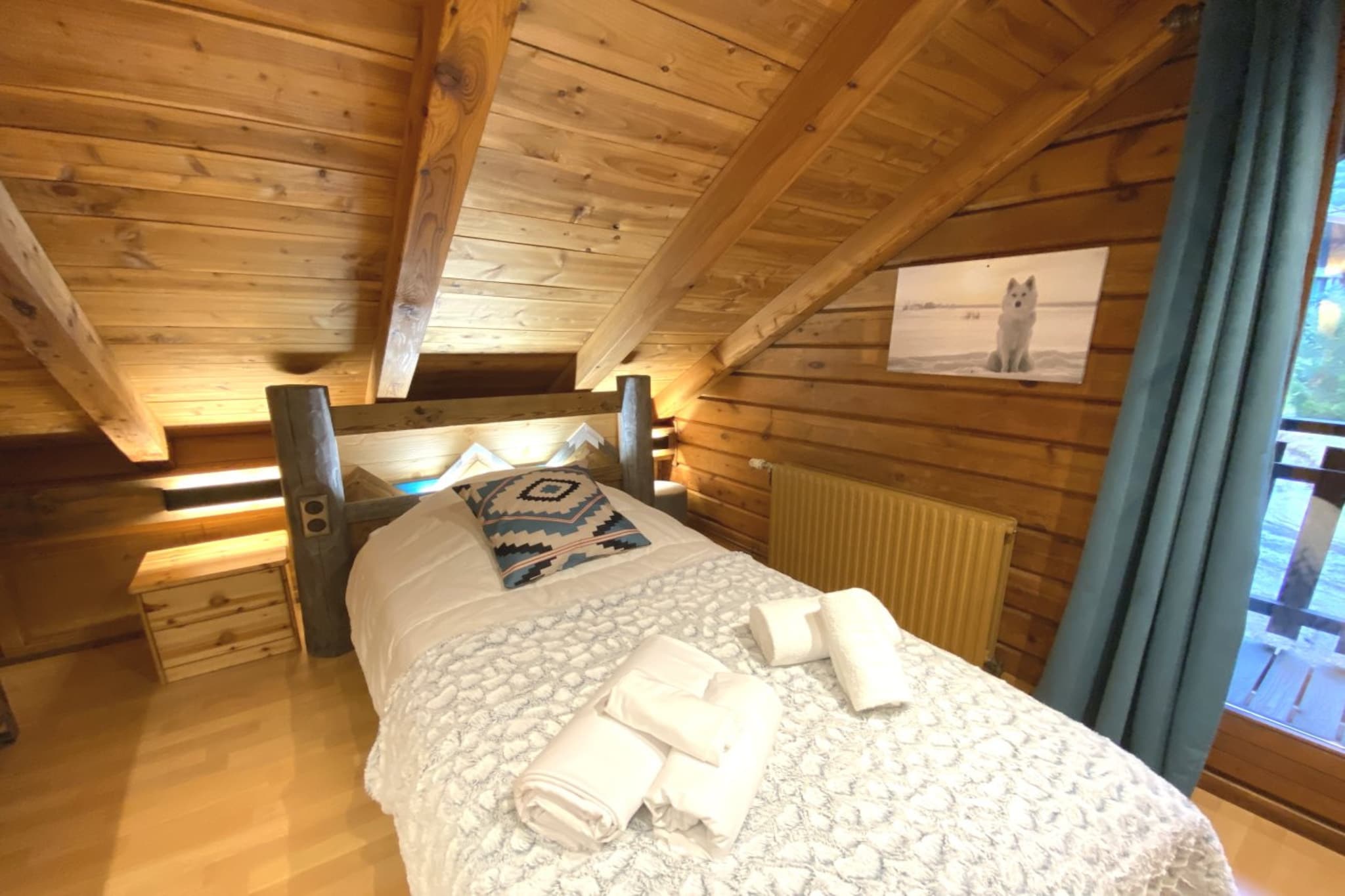 LE GRIZZLY Chalet en bois au calme-Slaapkamer