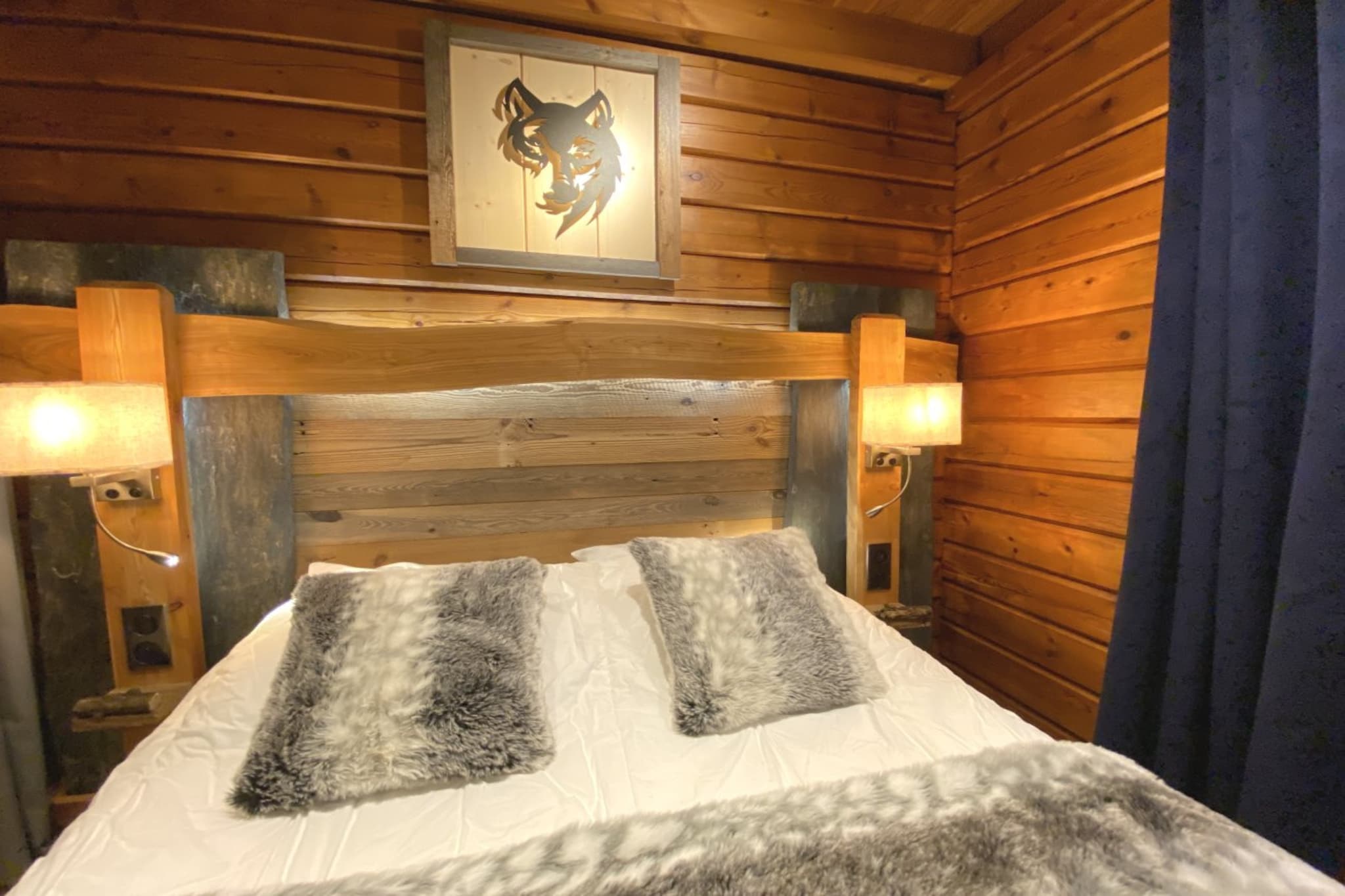 LE GRIZZLY Chalet en bois au calme-Slaapkamer