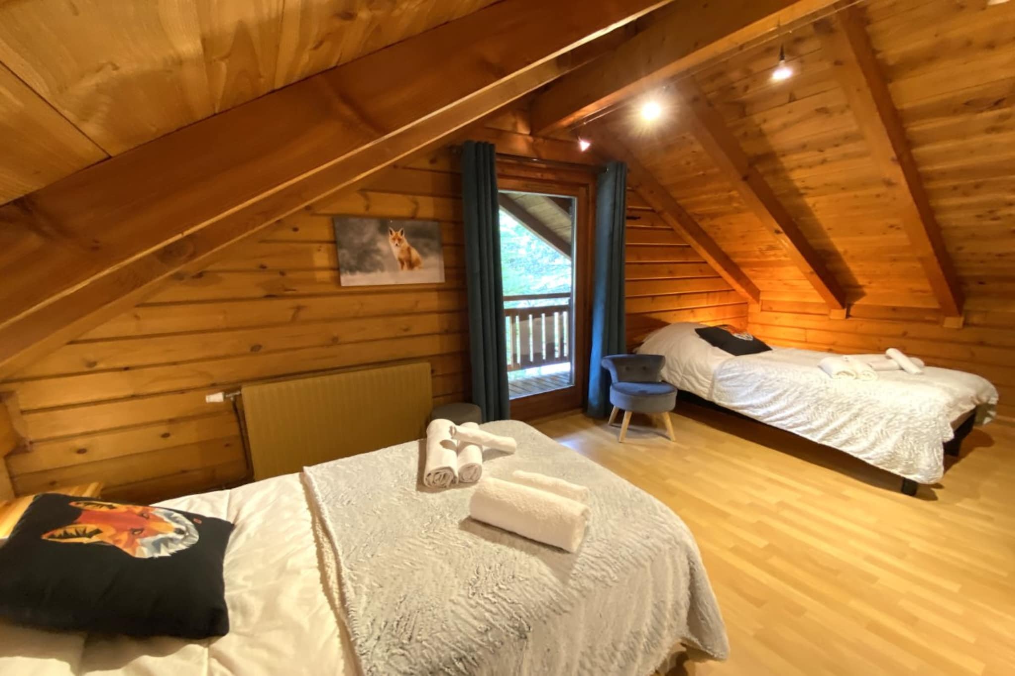 LE RENARD  Chalet en bois au calme-Slaapkamer