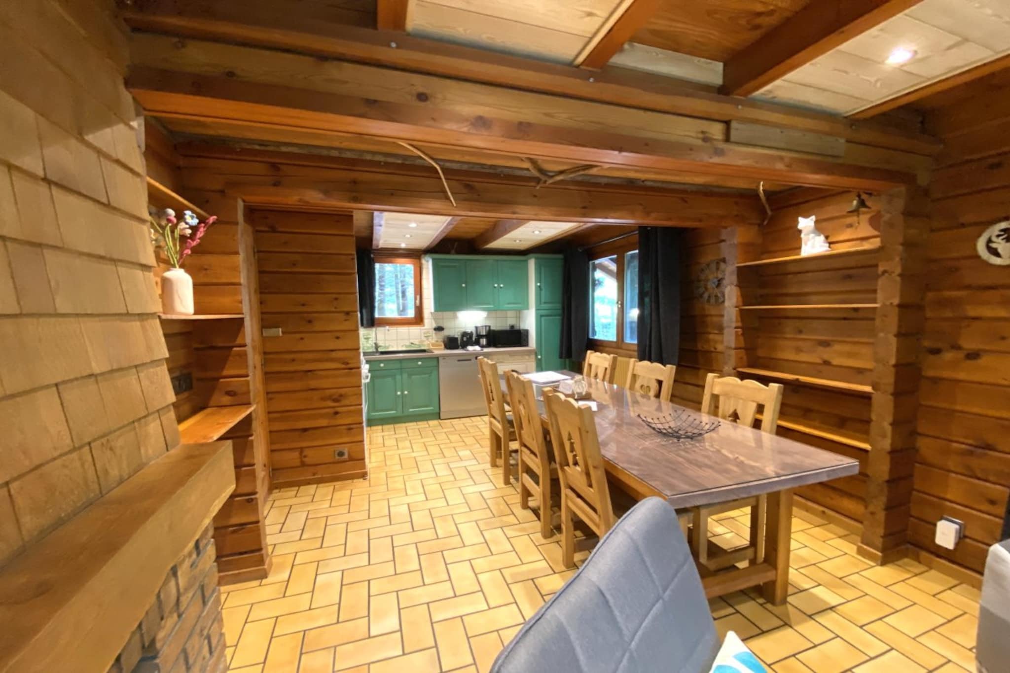 LE RENARD  Chalet en bois au calme-Woonkamer