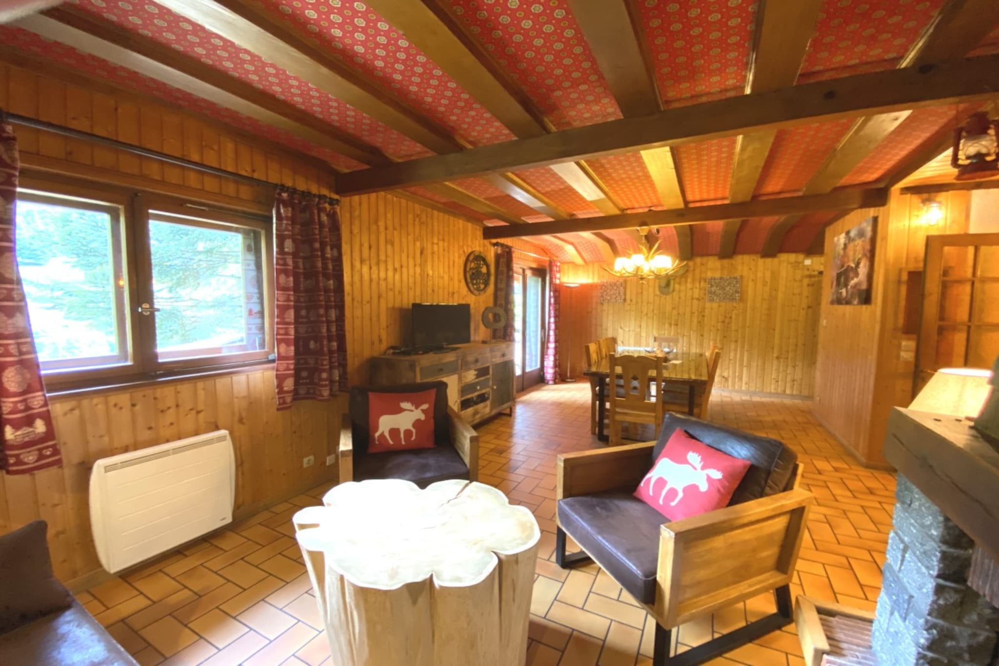 LE TRAPPEUR  Chalet en bois vue montagne-Woonkamer