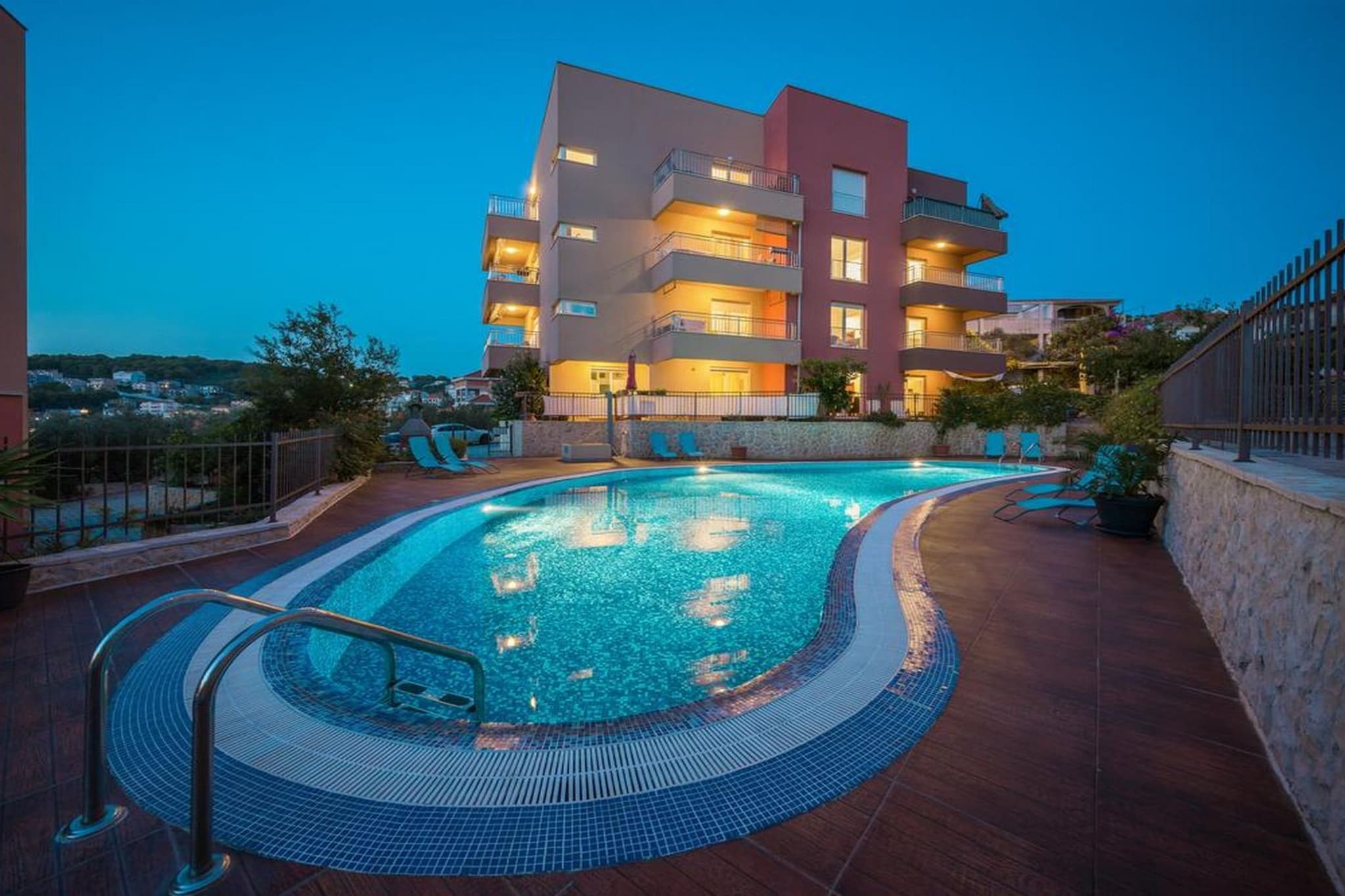Luxury Apartment Okrug Gornji with Sea View and Pool - Three Bedroom Apartment with Sea View and Pool-Outdoor