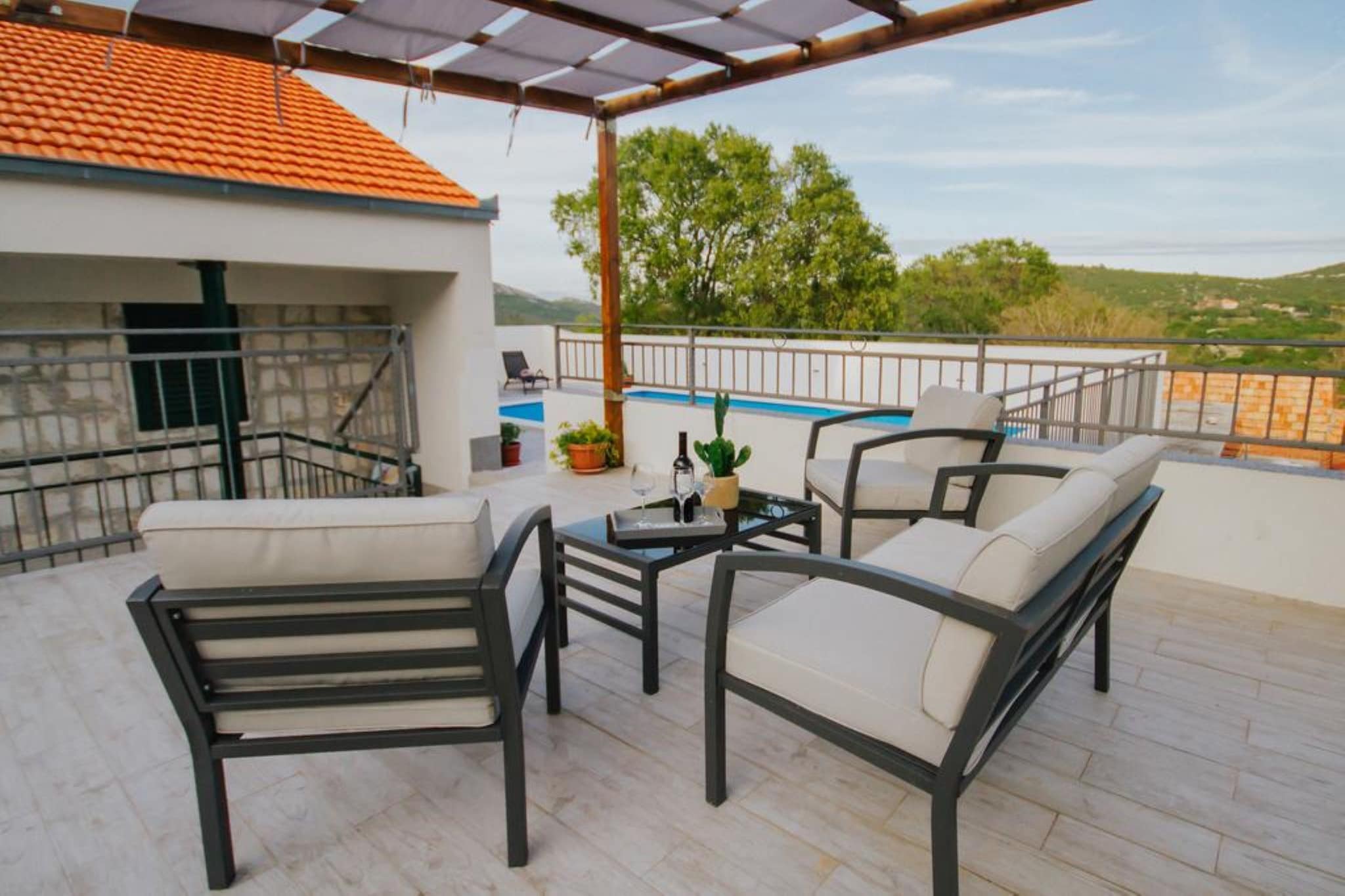 Tranquil Getaway Villa Prapatnica with Pool and Garden - Three  Bedroom Villa with Pool-Terrace balcony
