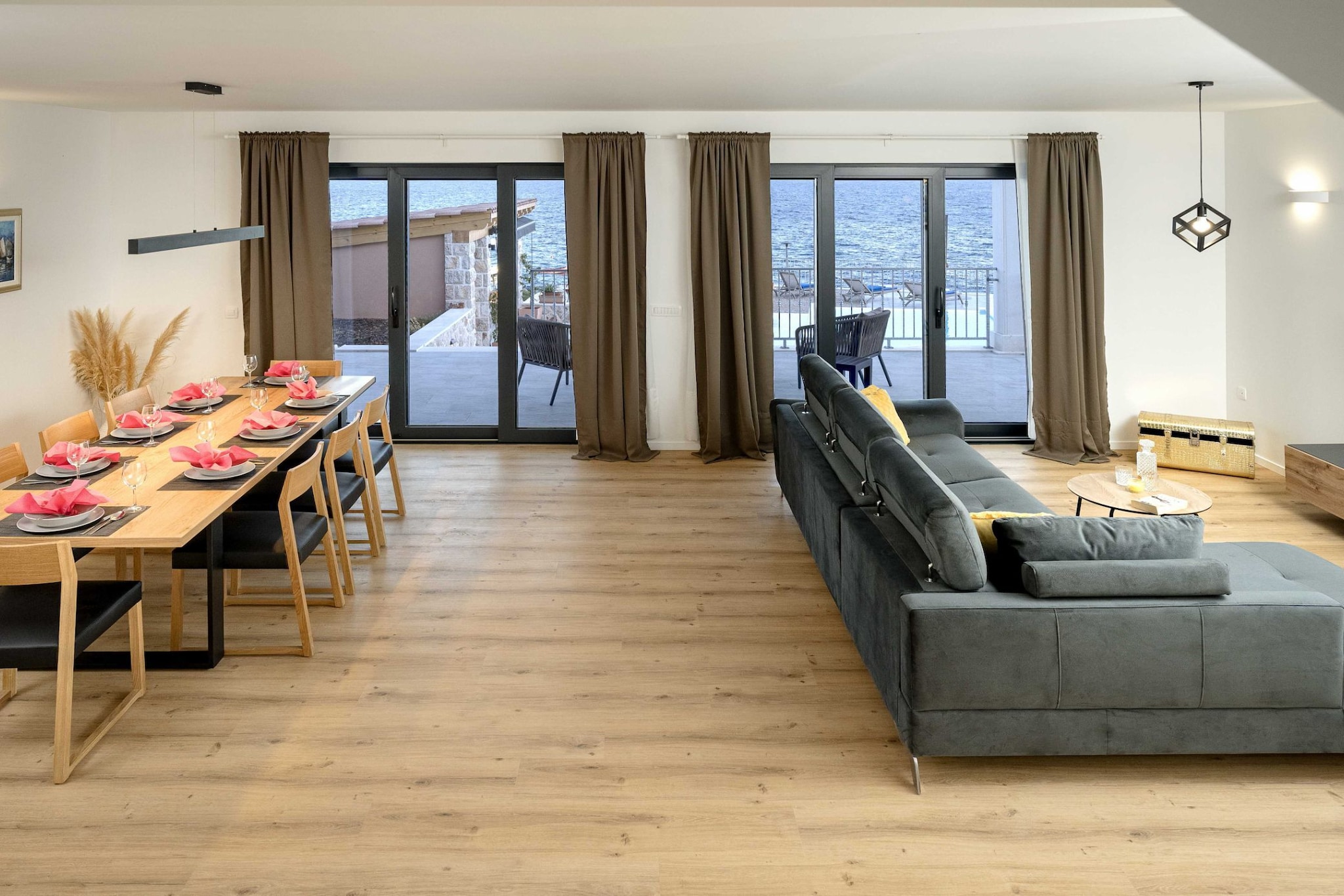 Sunlit Shores Beach Villa with Pool, Gym and Sauna - Three Bedroom Villa with Pool-Living room