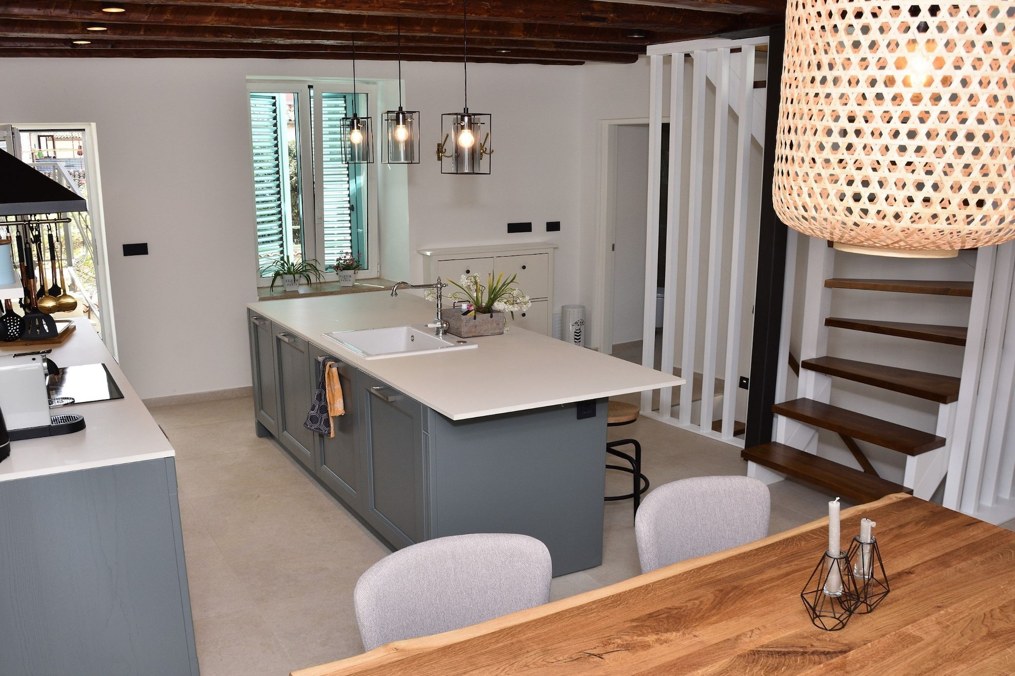 Old Town Rovinj Hidden Residence with Terrace - One Bedroom Apartment with Terrace-Küche