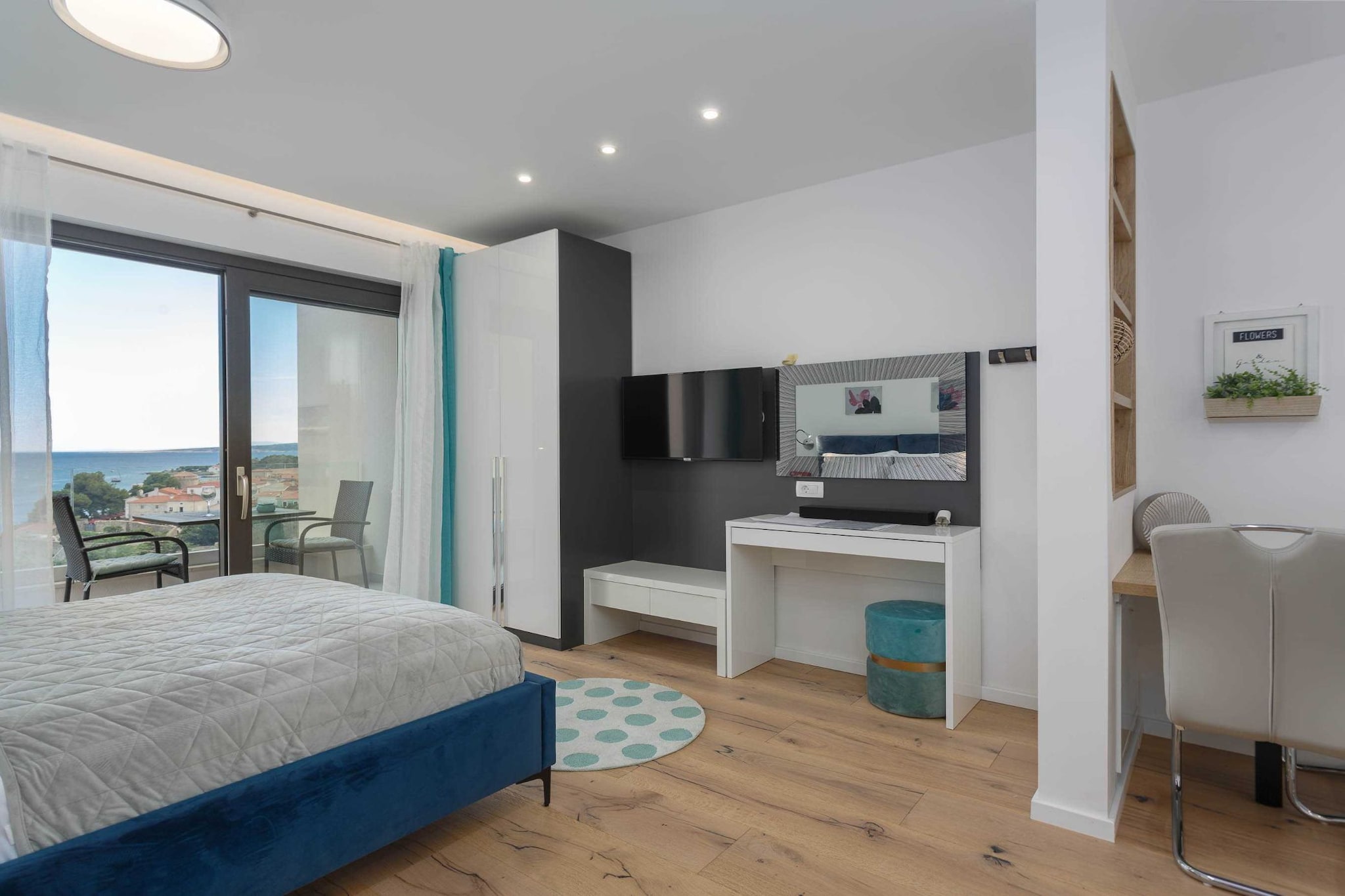 Luxury Beachfront Krk Apartments with Terrace - Studio Apartment with Terrace-Bedroom