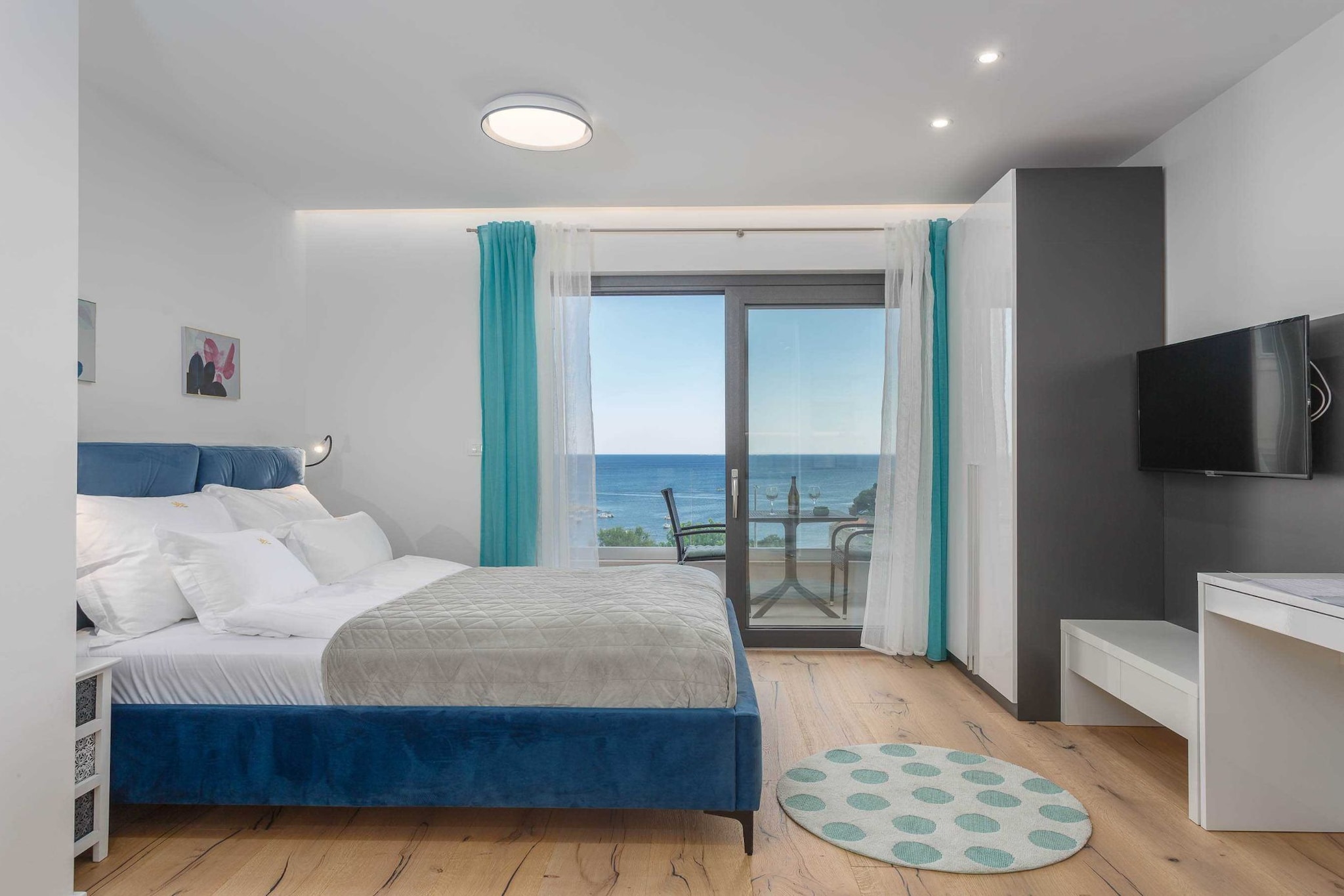 Luxury Beachfront Krk Apartments with Terrace - Studio Apartment with Terrace-Bedroom