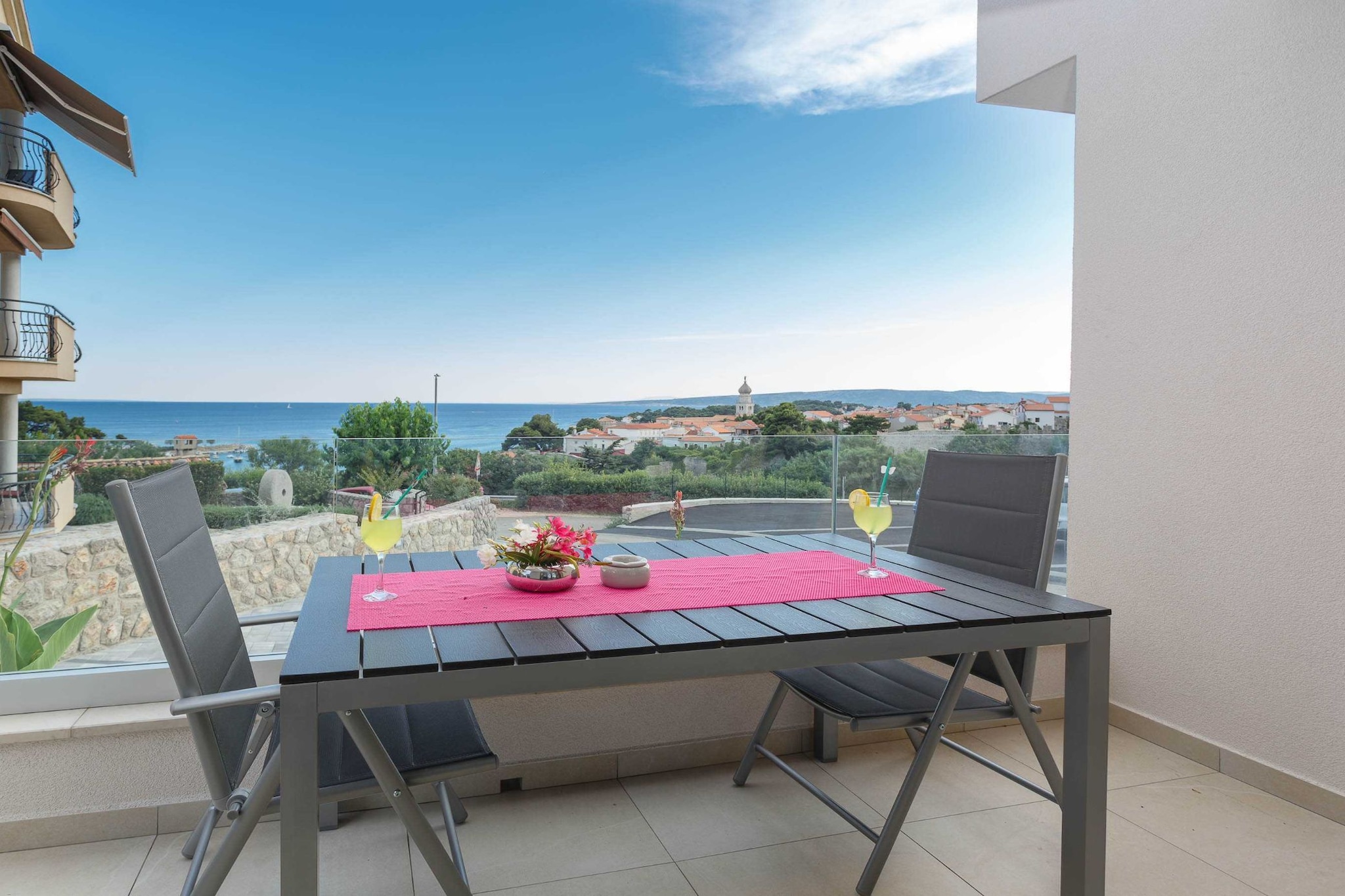 Luxury Beachfront Krk Apartments with Terrace - Studio Apartment with Terrace-Terrace