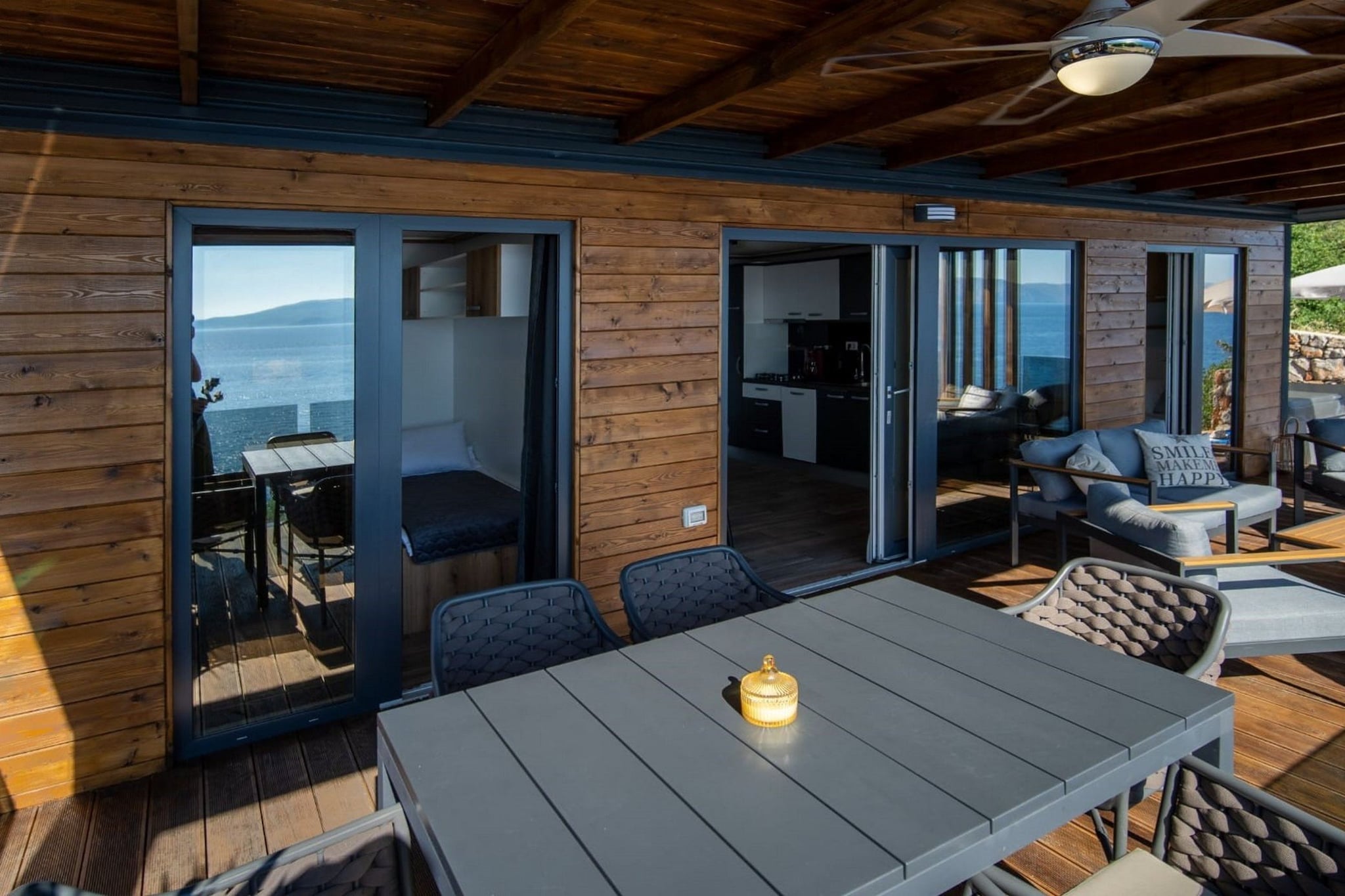Seaside Deluxe Escape at Klenovica Camping - Two Bedroom Holiday Home with Terrace (owner 418)-Terrassenbalkon