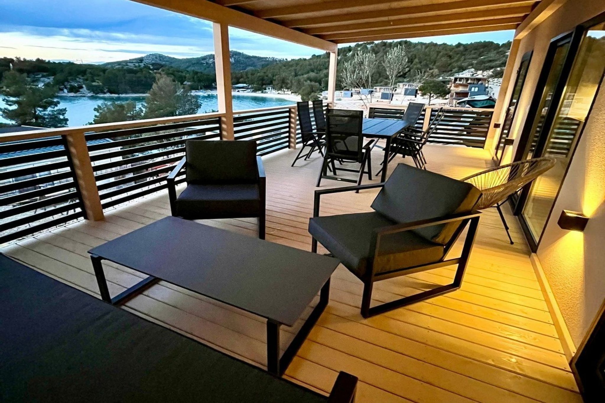 Tranquil Tides Drage Mobile Home with Terrace and Sea View - Two Bedroom Mobile Home with Terrace and Sea View