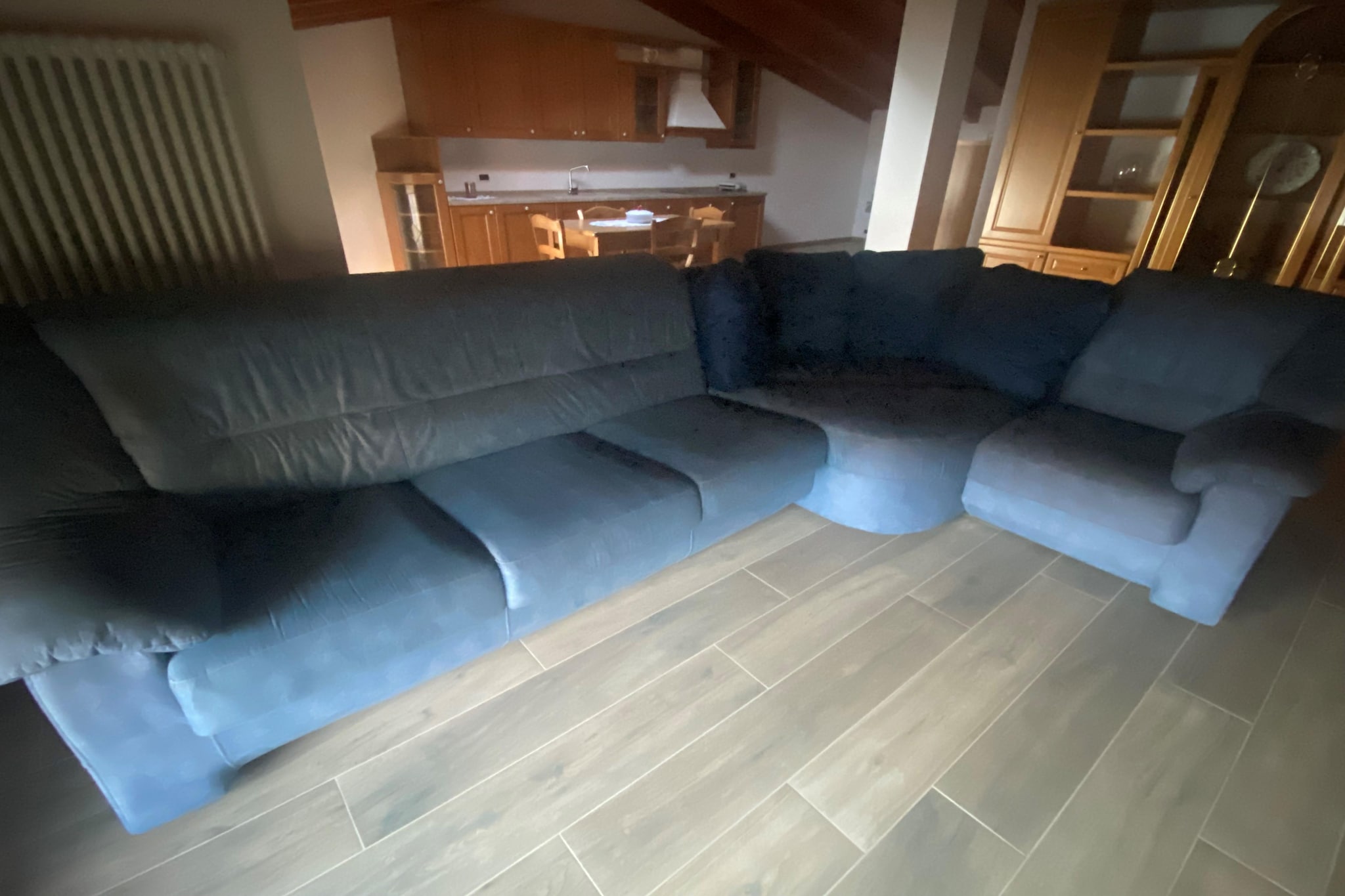 On the 3rd floor: (Living room(TV(satellite)), open kitchen(stove, hob(4 ring stoves, induction), electric kettle, toaster, coffee machine, dishwasher, fridge-freezer), bedroom(double bed), bedroom(double bed), bathroom(shower, toilet, bidet), air conditioning, baby crib(paid), heating)\n\nReception, washing machine(shared with other guests, paid), garden(shared with other guests), garden furniture, sun loungers, parking, swimming pool(shared with other guests, outside, 6 x 3 m., opened from Jun upto and including Sep)