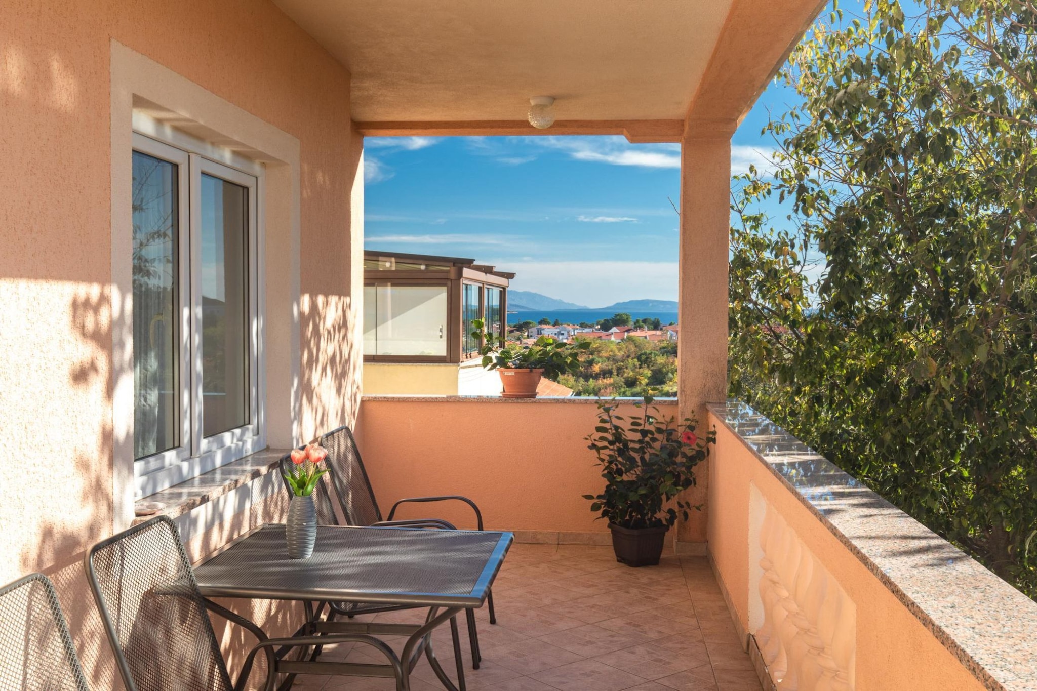 Scenic Elegant Apartments Krk with Balcony and Pool - Two Bedroom Apartment with Balcony and Pool (owner 1)-Balcon-terrasse