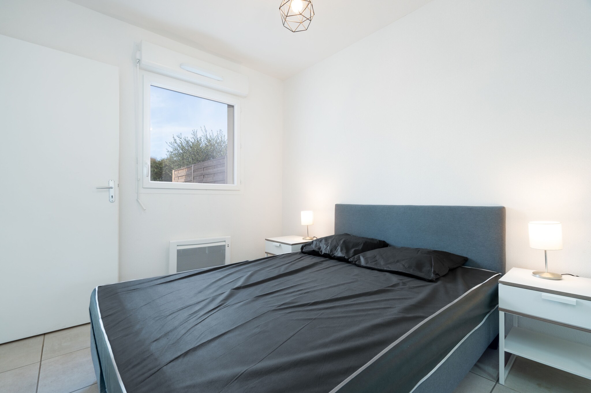 Living room(double sofa bed, TV), Kitchen(electric kettle, toaster, coffee machine, microwave, dishwasher, fridge, dishes and cutlery), bedroom(double bed), bedroom(bunk bed), bedroom(double bed), bathroom(shower), bathroom(shower), Garden Furniture , garden, parking, swimming pool(shared with other guests)