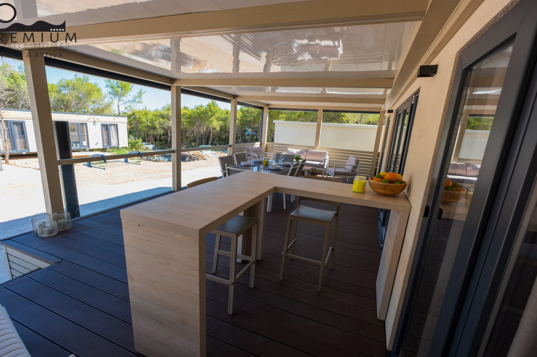 Charming Two-bedroom Mobile Homes Drage - Mobile Home with Sea View and Terrace-Buitenlucht