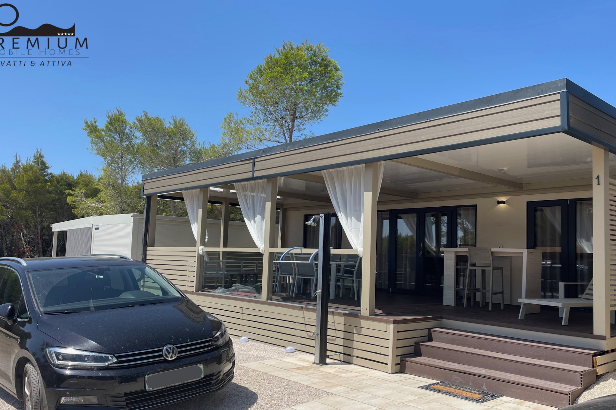 Charming Two-bedroom Mobile Homes Drage - Mobile Home with Sea View and Terrace-Buitenlucht