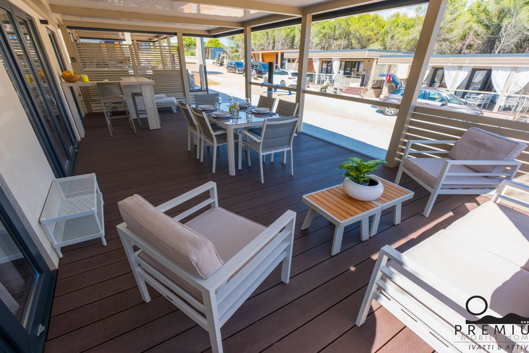Charming Two-bedroom Mobile Homes Drage - Mobile Home with Sea View and Terrace-Buitenlucht