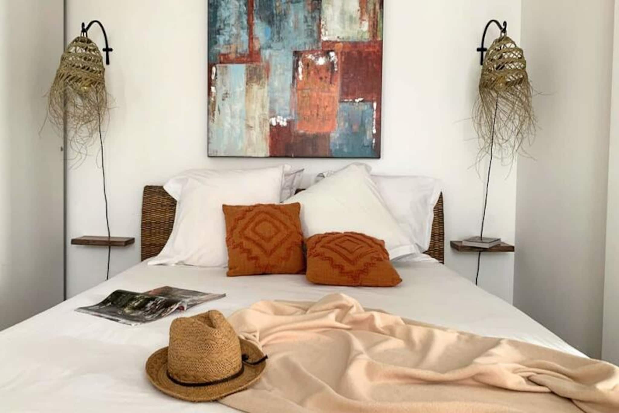 This cozy ground-floor apartment provides a peaceful retreat in the heart of Montpellier. Accommodating up to four guests, it features a queen-size bed and a convertible sofa. Pet-friendly and equipped with air-conditioning, high-speed WiFi, and an HD TV with over 200 channels, it ensures a comfortable stay. The private terrace, complete with a lounge area, deck chair, and dining table, adds a rare touch of outdoor relaxation in the city center.  

Ideally located two minutes from Montpellier Saint-Roch station and ten minutes from Place de la Comיdie, this apartment offers easy access to the city’s attractions. Explore l’Ecusson, the historic pedestrian center with its medieval streets, boutiques, and restaurants. Nearby cultural gems include the Fabre Museum and the Berlioz Opera. For seaside escapes, the beaches of Palavas-les-Flots and La Grande Motte are just a short drive away.  

The apartment boasts a fully equipped kitchen with a dishwasher, oven, and Nespresso machine, perfect for preparing meals. A private bathroom with an Italian shower ensures relaxation, while a washer-dryer adds convenience. Additional amenities such as a safe, hairdryer, and ironing kit make your stay hassle-free. Nestled away from street noise, this charming apartment offers a delightful Montpellier experience.