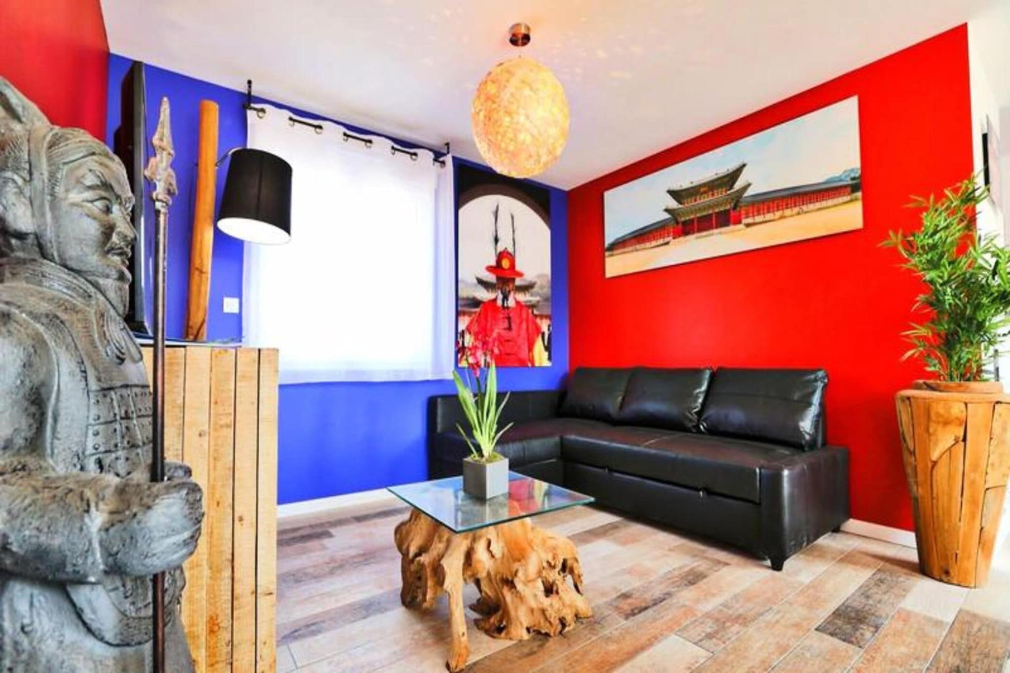This charming 50m² holiday home is decorated in a Korean theme and offers comfortable accommodations for up to 6 people. The property includes two bedrooms with double beds, as well as a convertible double sofa bed in the living room for additional sleeping space. Pets under 25kg are welcome for an additional charge. Guests can enjoy a private 6-seater spa in the garden (optional), perfect for relaxing during the stay. The accommodation also includes essential amenities like a television with TNT channels, hair dryer, washing machine, ironing board, and iron.
The holiday home is nestled in the heart of the Pays-de-Monts national forest, just a few minutes from the beach. It is surrounded by numerous cycle paths, ideal for exploring the stunning natural beauty of the area. Guests can easily reach the beach and nearby cafes, markets, and local attractions, ensuring a convenient and relaxing stay.
The property features a fully equipped kitchen with modern appliances, including an oven, fridge-freezer, dishwasher, microwave, coffee maker, toaster, and ceramic hob. The bathroom and kitchen are well-appointed, and the outdoor wooden terrace is ideal for dining and relaxing with garden furniture, a parasol, and a barbecue or electric plancha. Bed sheets are provided, and towels can be rented for an additional fee.