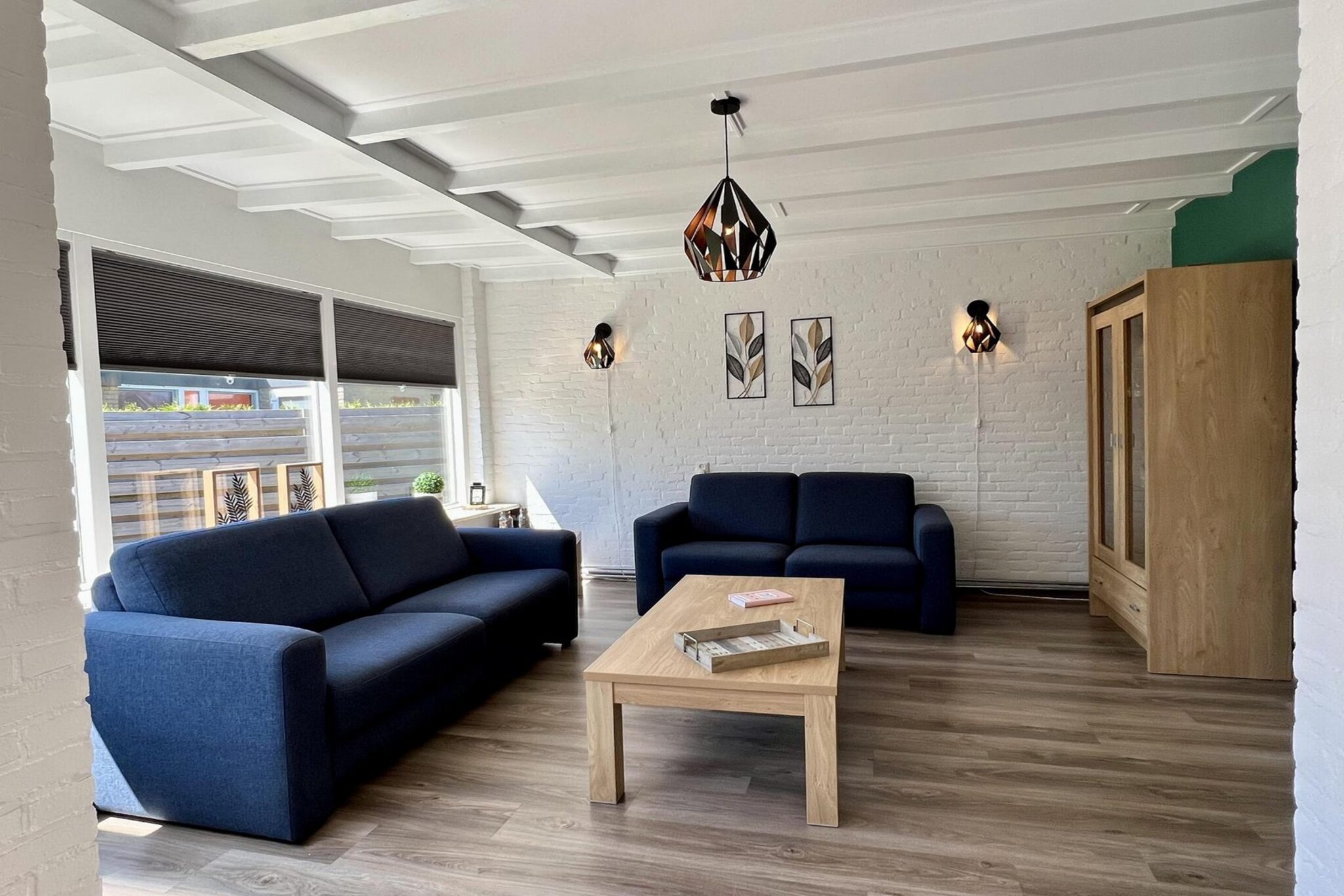 In a sunny spot, right next to the playground, lies this detached brick bungalow with interior and a large, fenced garden with terrace facing southwest. There is a parking space next to the bungalow. Living room and kitchen The living room with open kitchen, TV with digital cable reception, free WIFI, DVD player and a radio.

 The bright, open kitchen is equipped with a hob, extractor hood, dishwasher, microwave, grill oven, fridge and freezer, coffee machine, toaster and kettle. All rooms are heated by central heating. Sanitary facilities Separate toilet, bathroom with shower, sink with mirror cabinet, base cabinet and socket. Three bedrooms One bedroom with a double bed (mattress size 2 x 90 x 200), 1 single duvet and a wardrobe. One bedroom with a metal bunk bed (90 x 200) with single duvets. One bedroom with a metal bunk bed (90 x 200) with two single duvets and a wardrobe. 

Beautiful enclosed garden The terrace has 6 adjustable garden chairs and a parasol. Additional facilities There is a washing machine in the storage room. Laminate flooring in the living room and kitchen. Pet One pet is not allowed Please note! 

Bed linen is not included in your booking as standard. You can bring your own or rent it from us. You can add bed linen when booking.