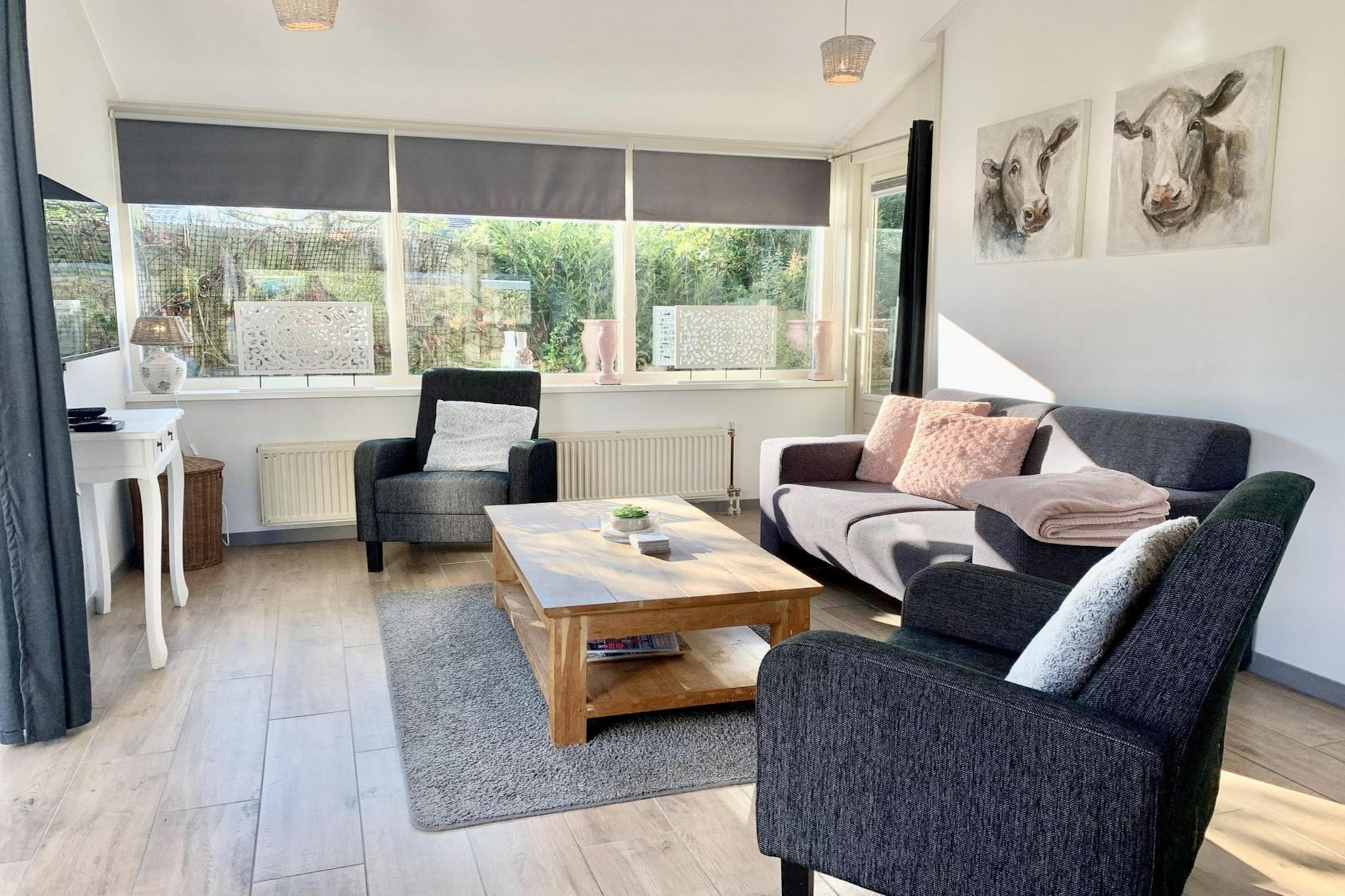 Step into a place where comfort and style come together effortlessly. This beautifully renovated bungalow is designed for up to four guests, offering a fresh, modern dÃ©cor and a sense of light and space. The master bedroom feels surprisingly spacious, while the second bedroom is perfect for children or additional guests. With thoughtful touches and plenty of conveniences, itâ€™s a home where you can truly relax.

The living room is bright and welcoming, with a cozy sitting area, TV, and dining space for gathering together. A fully equipped kitchen makes cooking easy, whether itâ€™s a quick breakfast or a leisurely dinner. The bathroom includes a shower set in a small tubâ€”ideal for little ones, while the toilet is neatly placed in a separate room for extra convenience.

Outdoors, the fully fenced garden is a private haven, complete with three terraces and a charming veranda furnished with a lounge set. Whether youâ€™re enjoying the morning sun, dining al fresco, or simply unwinding with a good book, the outdoor spaces invite you to slow down and enjoy every moment. With free WiFi, central heating, and a lockable storage room, everything is set up for a carefree stay just bring yourself and enjoy.