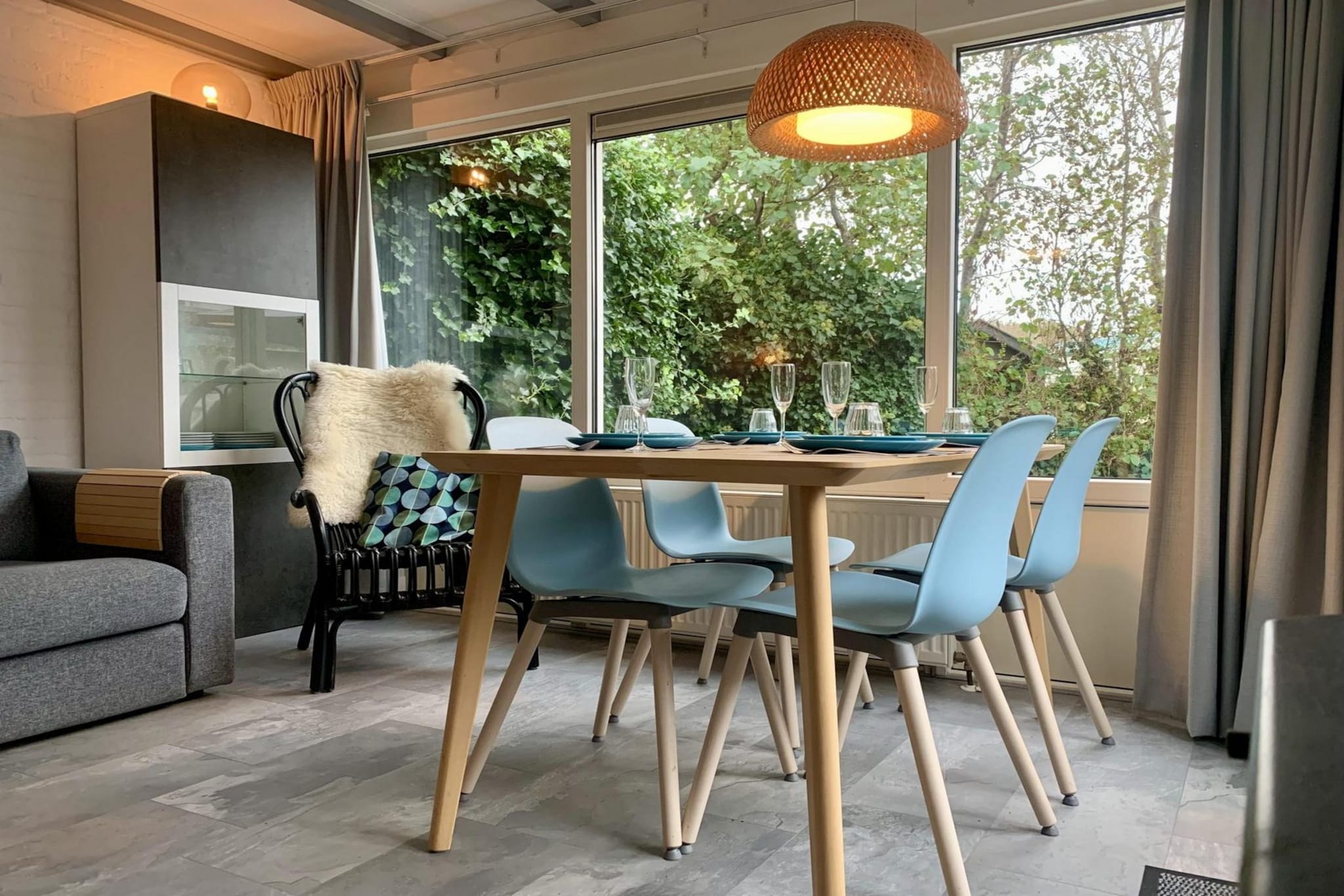 Modern bungalow near beach, forest