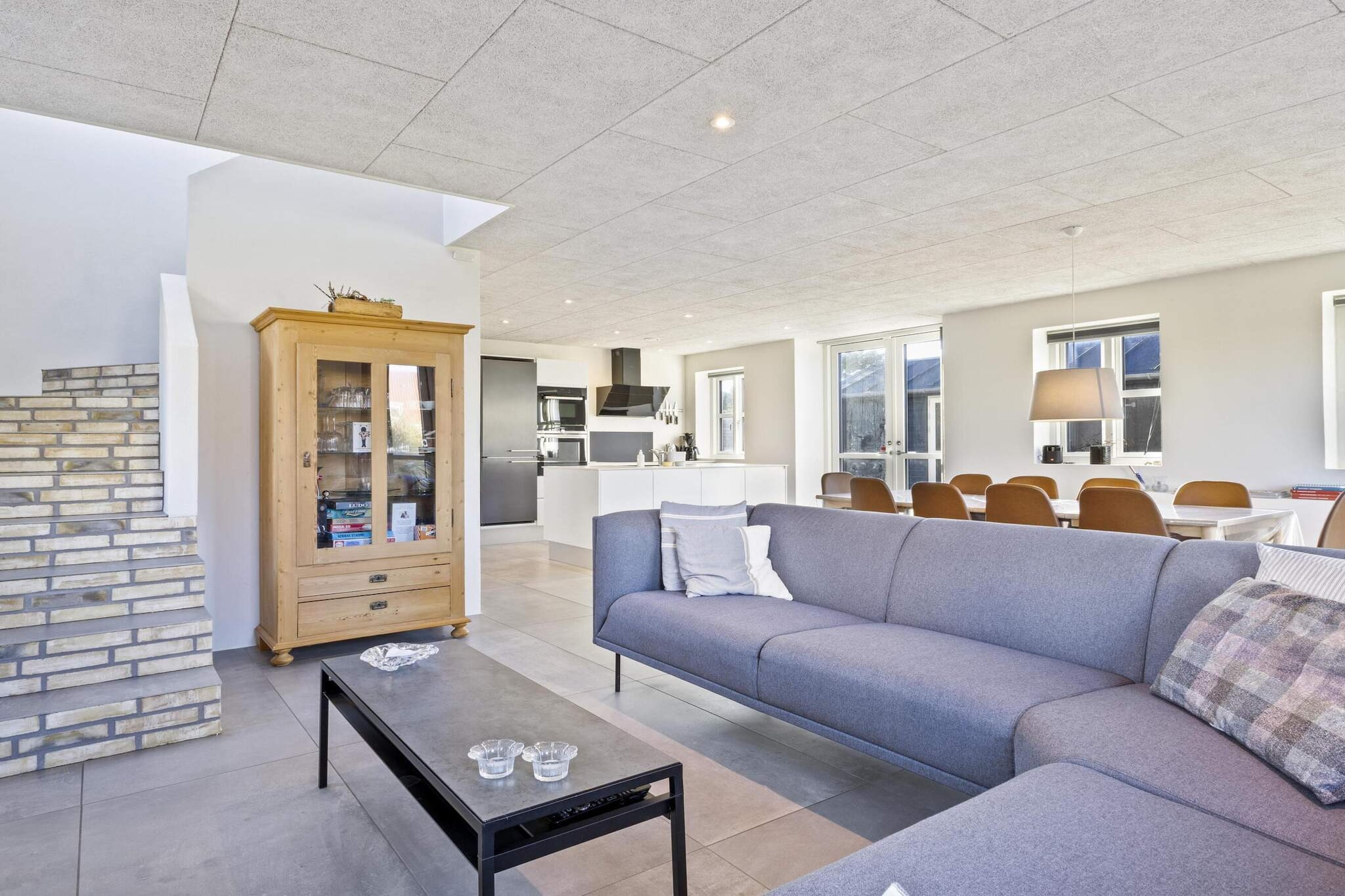 Internet Access DSL, Kitchen(stove(induction), cooker(2 ring stoves), coffee machine, oven, microwave, dishwasher, fridge, fridge-freezer, washing machine), Living/bed room(double folding bed, TV(danish TV channels (DR1 and TV2)), cot), bedroom(double bed, double folding bed, TV(danish TV channels (DR1 and TV2))), bedroom(double bed), bedroom(2x single bed), bathroom(washbasin, shower, toilet), bathroom(washbasin, shower, toilet), carport, garden furniture, table football