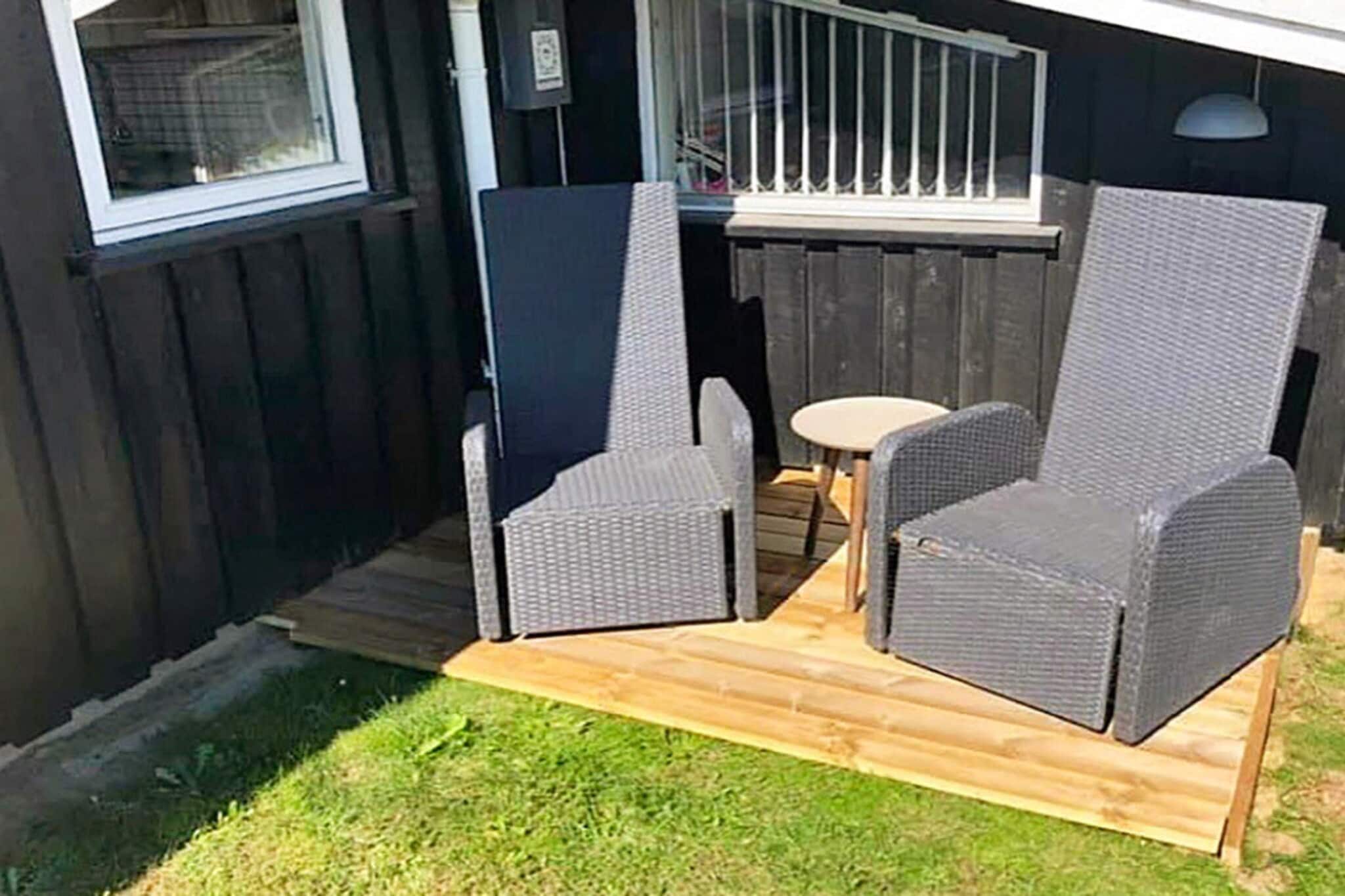 Internet Access DSL, Kitchen(stove(induction), cooker(2 ring stoves), coffee machine, oven, microwave, dishwasher, fridge, fridge-freezer), Living/bed room(TV(danish TV channels (DR1 and TV2)), high chair), bedroom(double bed), bedroom(double bed), bedroom(single folding bed, 4x bunk bed), bedroom(single folding bed), bathroom(tumble dryer, washbasin, shower, toilet, washing machine), bathroom(washbasin, shower, toilet), Bubble bath(indoor), sauna(indoor), garden furniture, play equipment