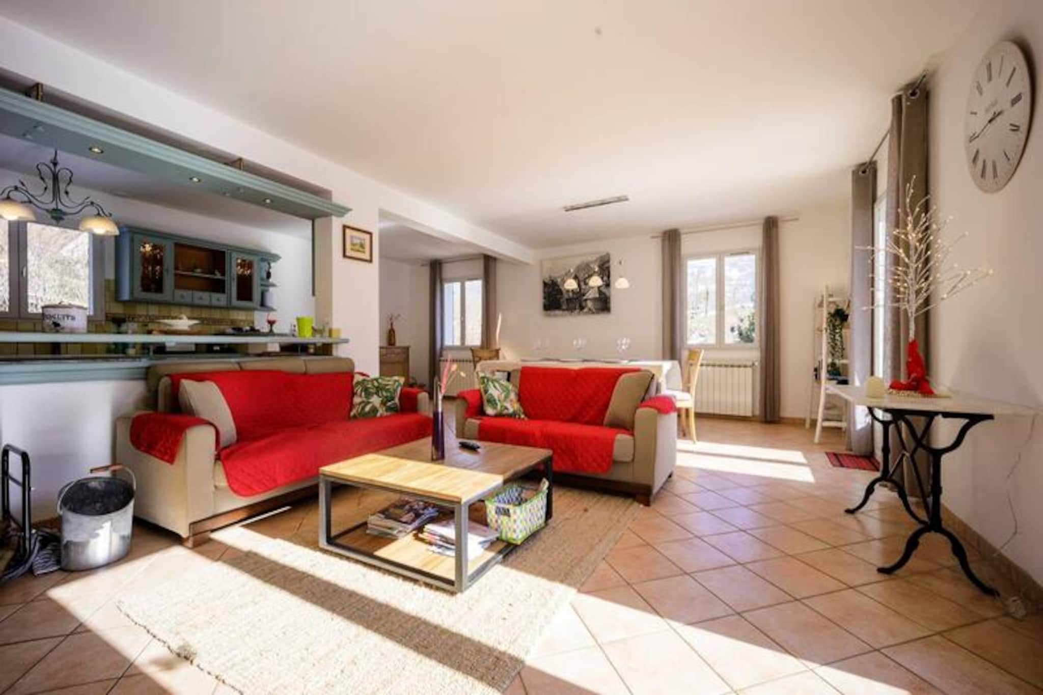 This charming apartment offers a comfortable stay with two cozy bedrooms, including one with a double bed and the other with twin beds, which can be combined into a double. The living area features a convertible sofa for additional guests, and the property is pet-friendly, allowing one small animal on request. Amenities include free WiFi, a flat-screen TV, and heating for your comfort. Guests can also enjoy the convenience of an on-site parking space.

Located just 200 meters from the beach and 1 km from the village center, the apartment is perfectly positioned to explore the local area. Enjoy nearby attractions such as the scenic lakeside, hiking trails, and several charming cafes. The local market, only 500 meters away, offers fresh produce and local delicacies for a truly authentic experience.

The apartment also features a well-equipped kitchenette with a microwave, stove, and fridge. A modern bathroom with a shower and separate WC adds to the convenience of the accommodation. With its private terrace and garden furniture, the apartment offers an ideal space to relax and unwind after a day of exploring.
