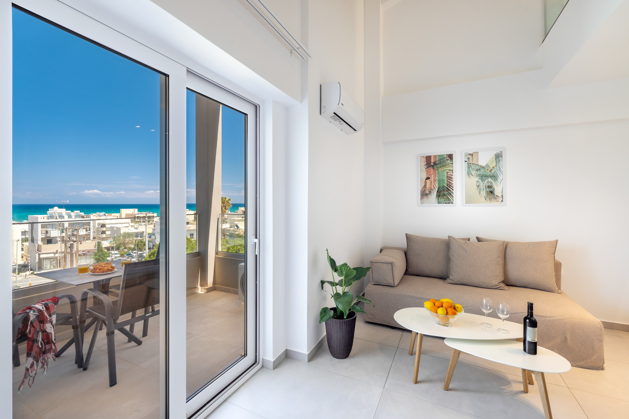 Creta Sun, 203 Mezzanine Sea View-Woonkamer