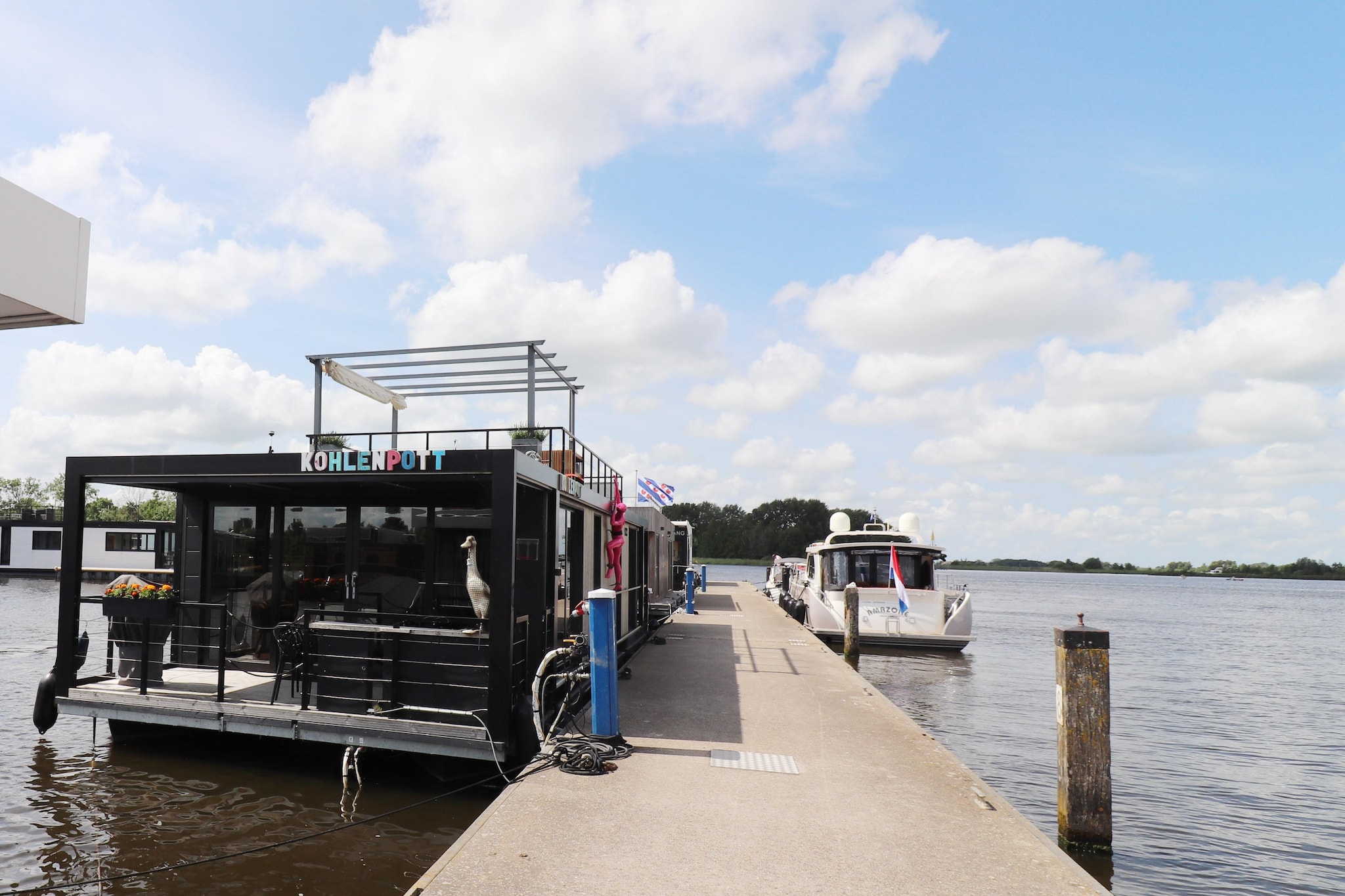 Houseboat Kohlenpott-Buitenkant zomer