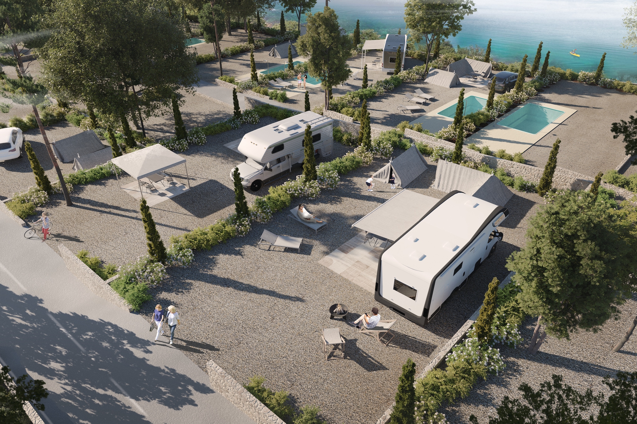 Aminess ATEA Camping Resort - Njivice - AMBER LUXURY Holiday home 5 Pers 40m2-Gebiete Sommer 1 km