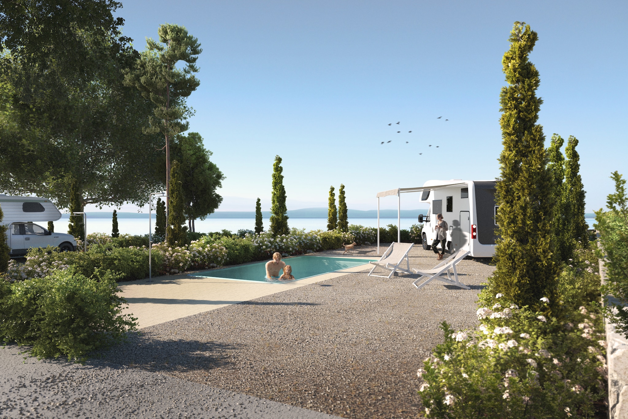 Aminess ATEA Camping Resort - Njivice - AMBER LUXURY Holiday home 5 Pers 40m2-Schwimmbad