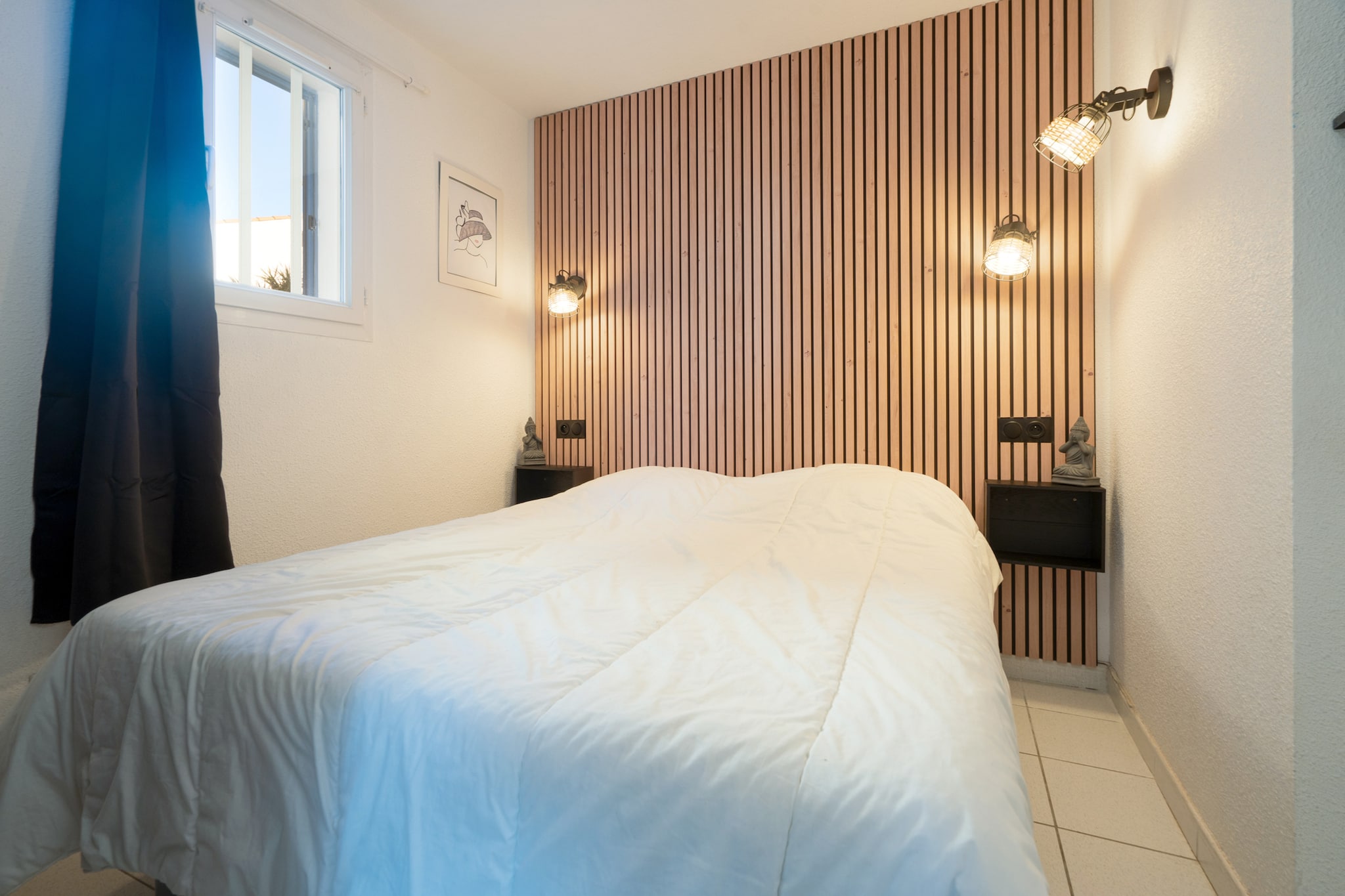 Living room(double sofa bed, TV, seating area), Kitchen(dining table, electric kettle, toaster, coffee machine, microwave, dishwasher, fridge, freezer, dishes and cutlery), bedroom(bunk bed, bunk bed), bedroom(double bed), bathroom(shower), Garden Furniture , terrace, parking, swimming pool(shared with other guests), iron, hairdryer