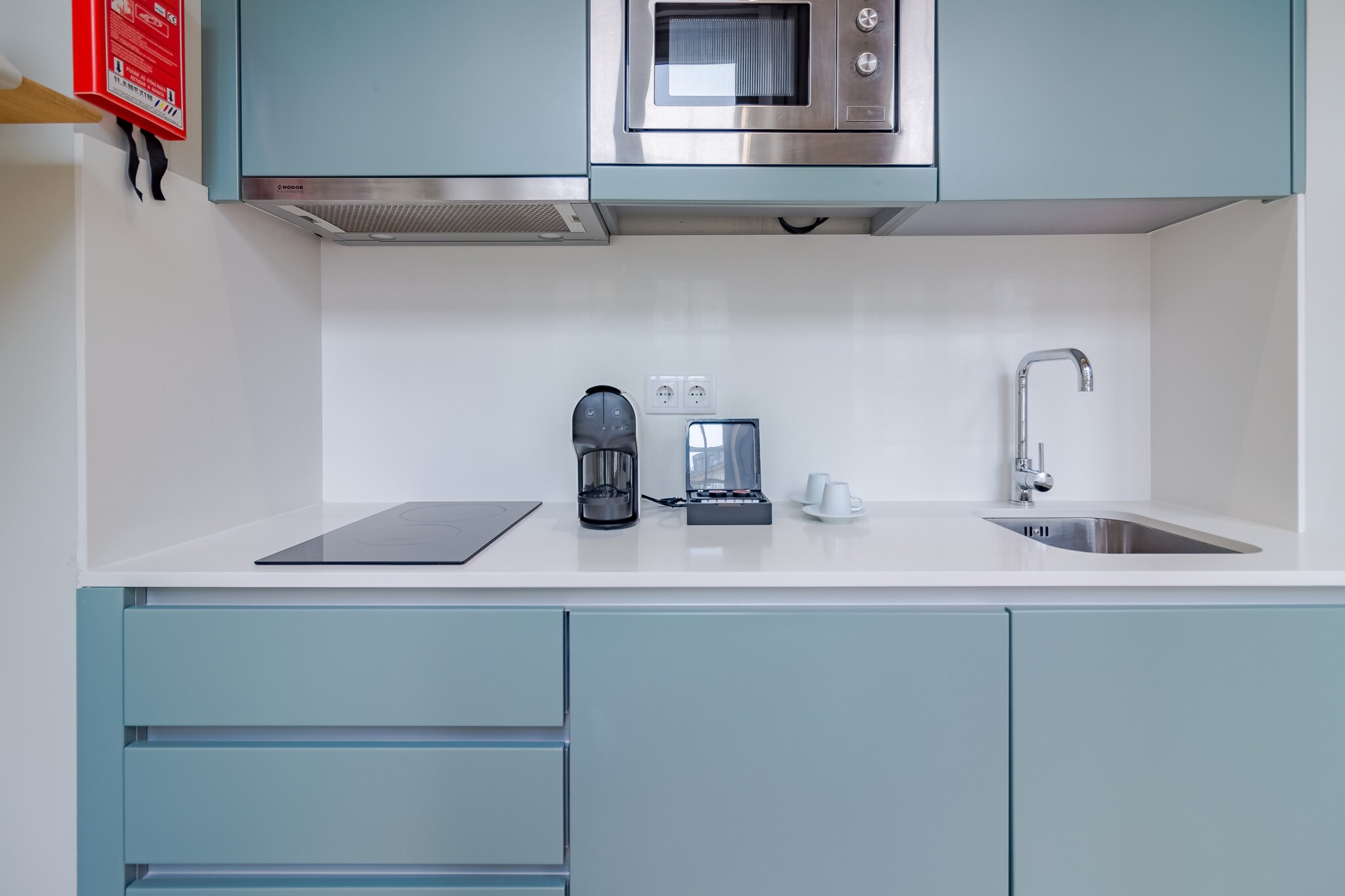 Elevator, Kitchen(electric kettle, toaster, coffee machine, microwave, fridge-freezer, dishes and cutlery, dishes and cutlery, Cooking basics), Living/bed room(double bed, TV(satellite), dining table(2 persons), seating area), bathroom(shower, washbasin, toilet, hairdryer), Internet access, air conditioning, iron