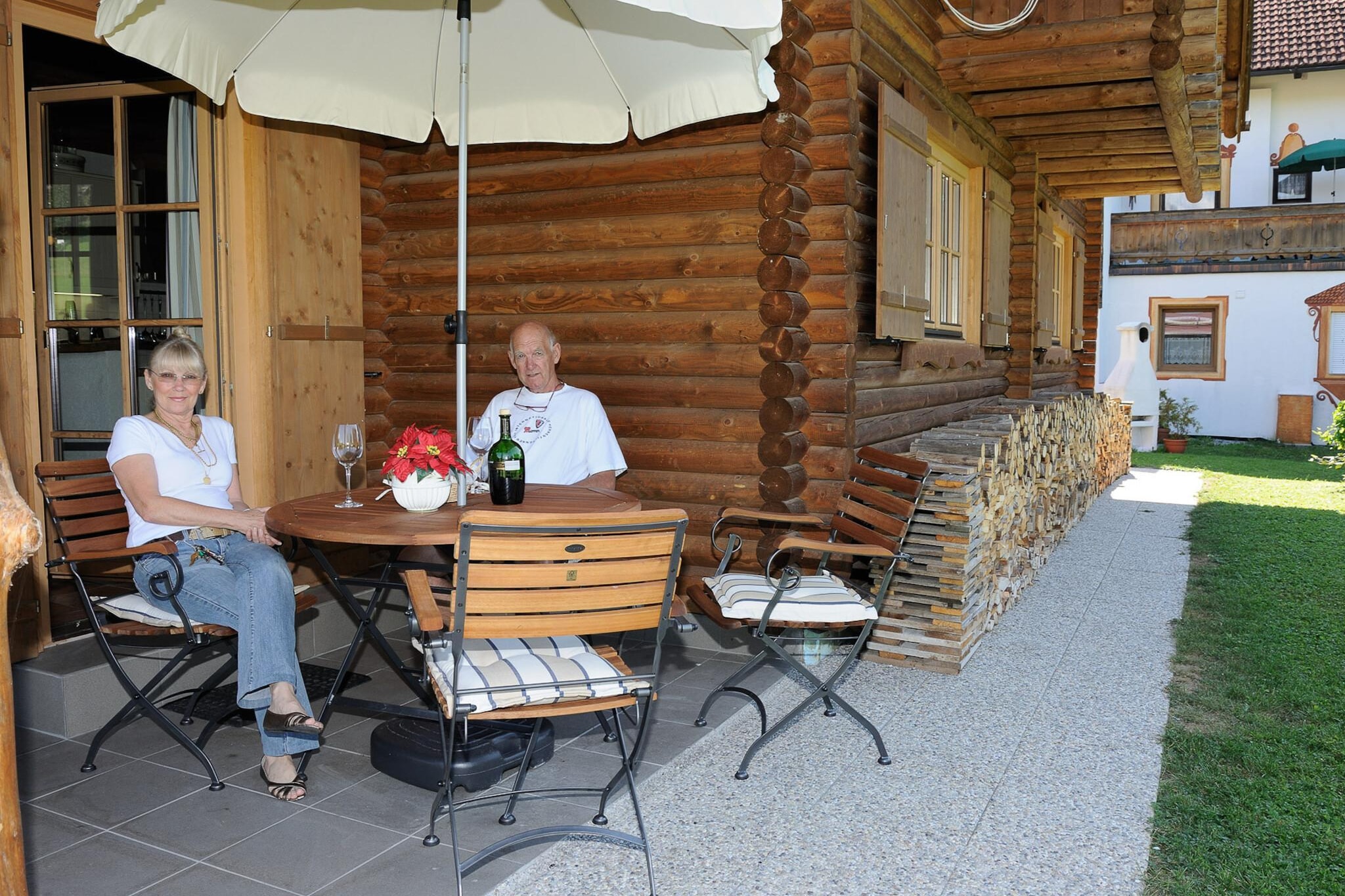 Blockhaus Schwalbennest - Terrasse/Balkon