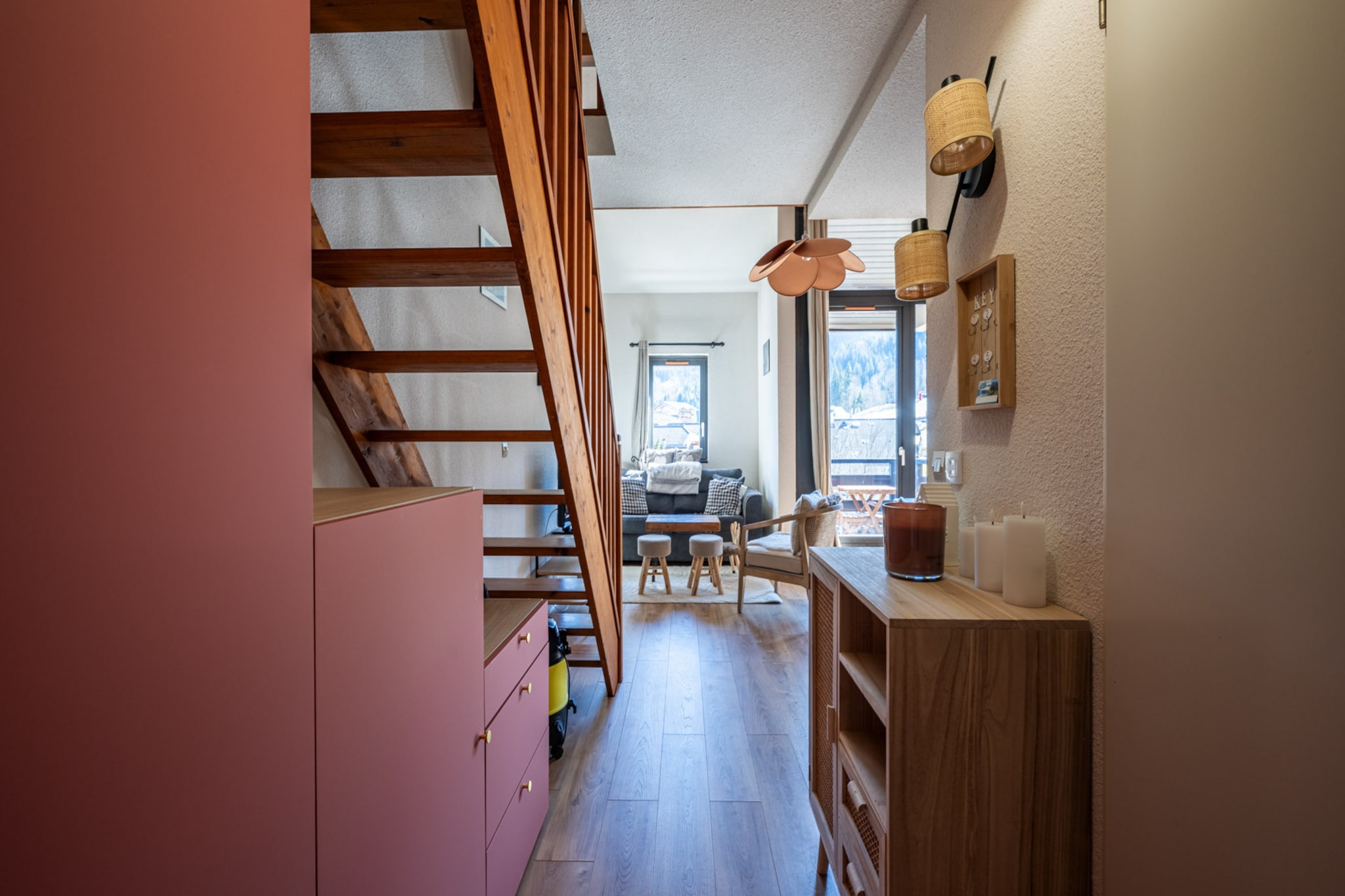 Living room(double sofa bed, seating area), Kitchen(dining table, electric kettle, coffee machine, microwave, dishwasher, fridge, dishes and cutlery), bedroom(double bed), bedroom(bunk bed), bathroom(shower), Garden Furniture , balcony
