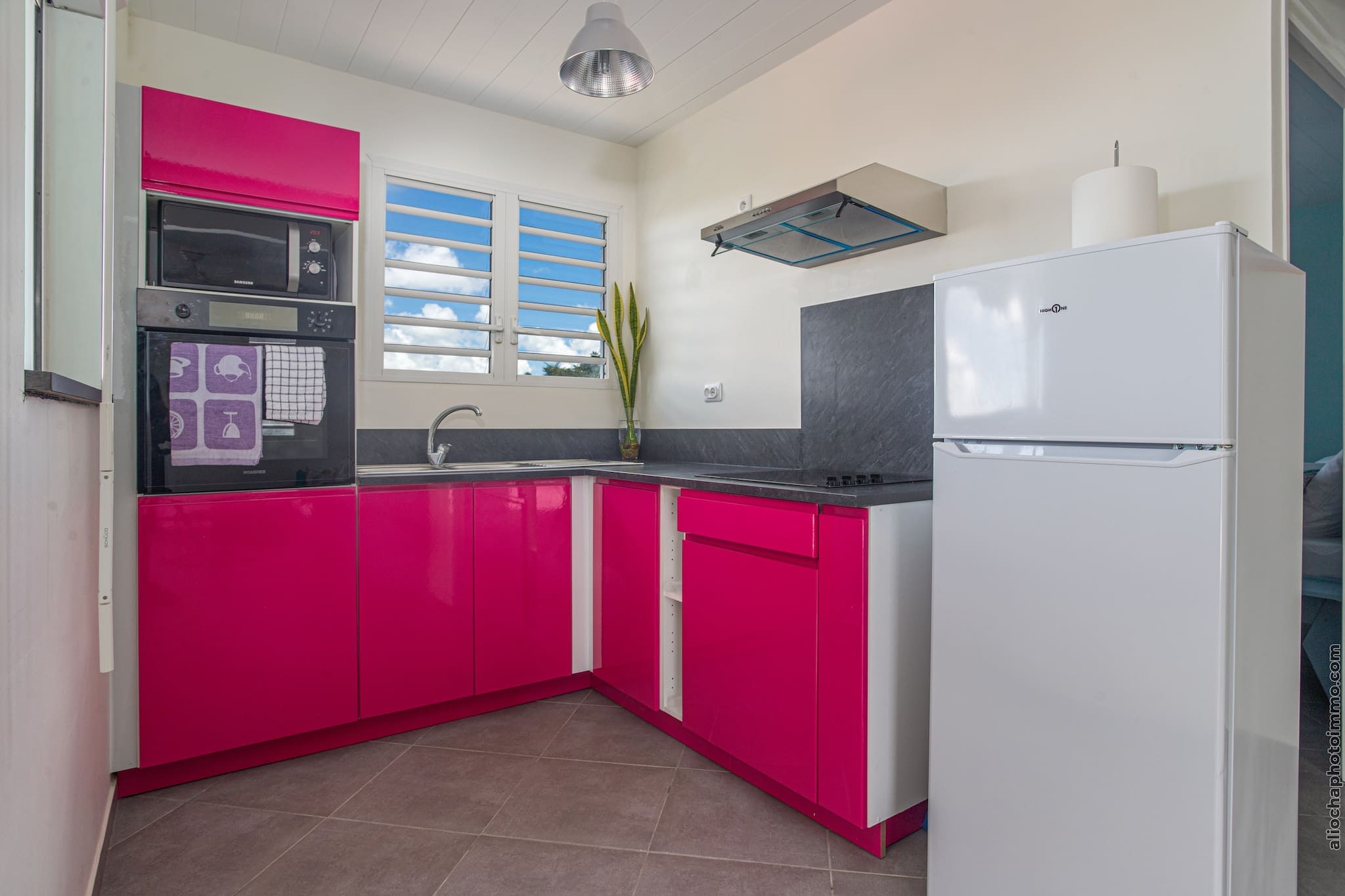 Bungalow Chic : Vue Mer & Montagne (Bleu)-Keuken