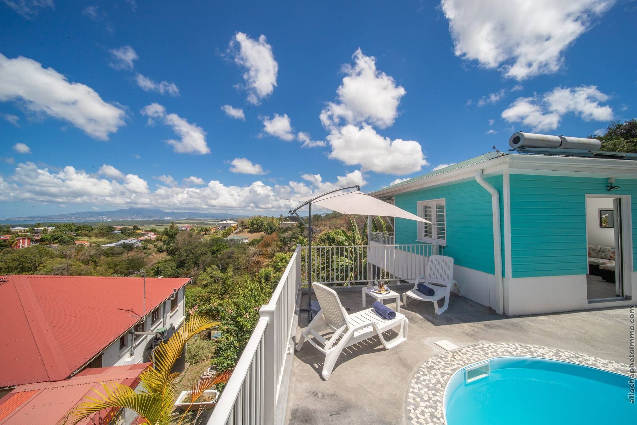 2 Bungalows avec 2 Piscines : Vue Mer (Bleu & Oge)-Terrasbalkon