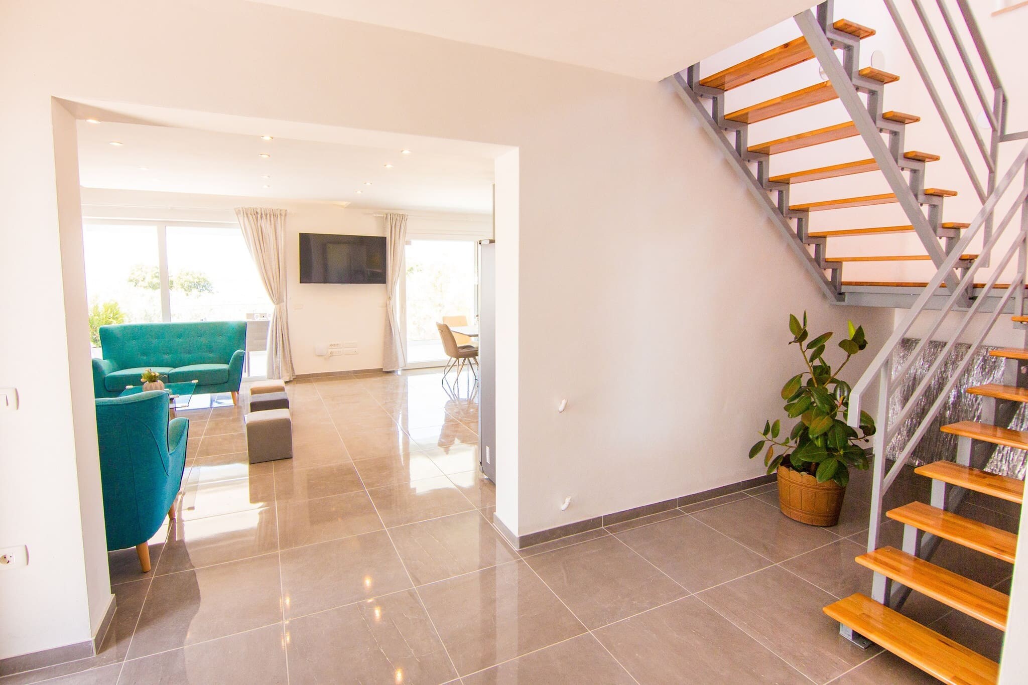 Villa with Pool and Sea View in Fazana - Horizont-Woonkamer