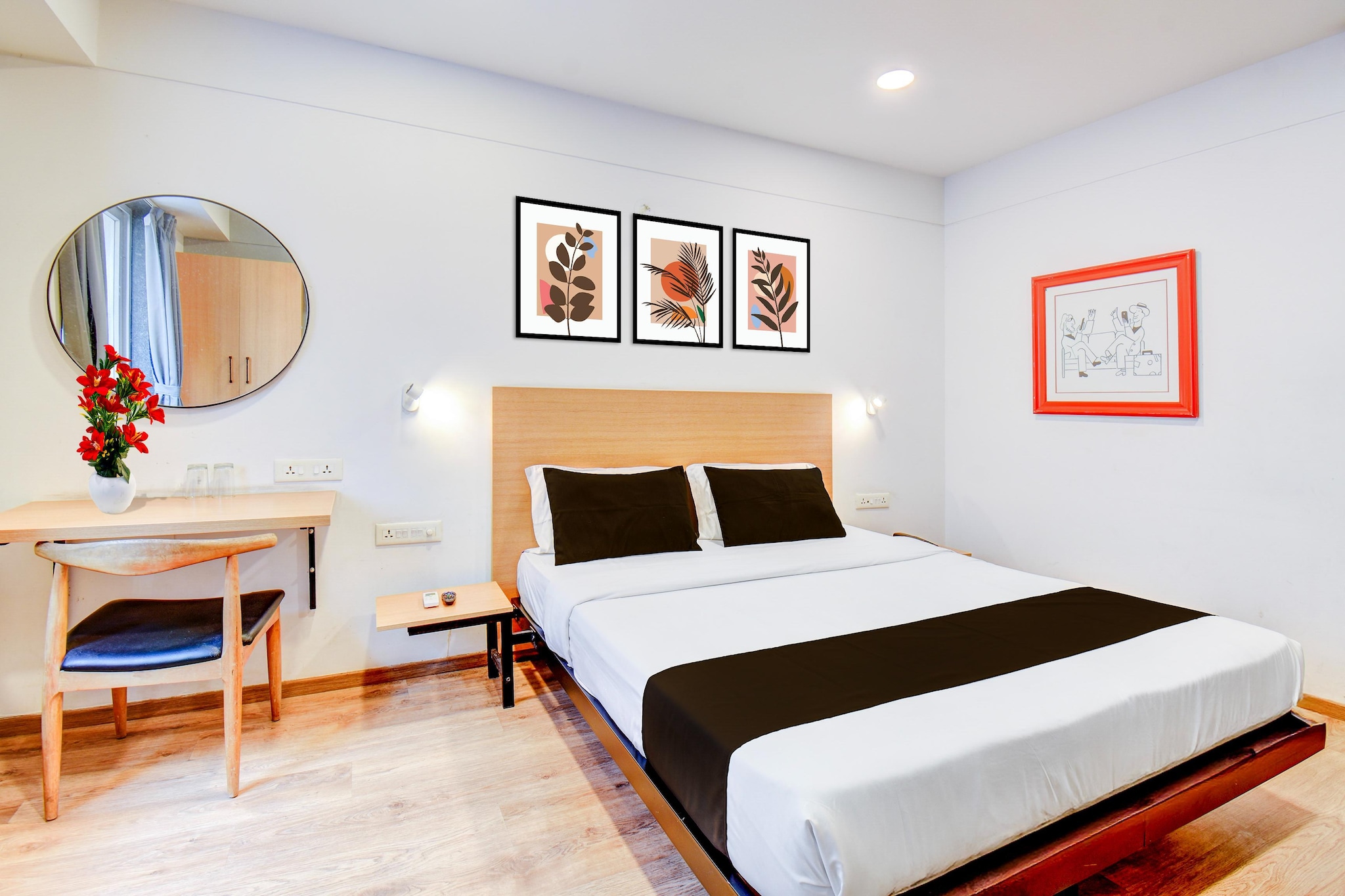 Cozy Deluxe Stays at Balewadi Pune is set in Pune, 9.3 km from University of Pune and 12 km from Pataleshwar Cave Temple. Featuring a restaurant, the 4-star hotel has air-conditioned rooms with free WiFi, each with a private bathroom. The accommodation offers a shared kitchen and room service for guests.
At the hotel, every room includes a desk. The units at Cozy Deluxe Stays at Balewadi Pune come with a seating area and a flat-screen TV with cable channels.
A continental breakfast is available at the accommodation.
With staff speaking English and Hindi, around-the-clock information is available at the reception.
Fergusson College is 12 km from Cozy Deluxe Stays at Balewadi Pune, while Srimant Dagadusheth Halwai Ganapati Temple is 13 km away. Pune International Airport is 21 km from the property.
Unmarried couples are warmly welcome at this property.
Guests with local ID proof are warmly welcome.
Apologies, but we are currently unable to host foreign nationals at this property.
Early Check-In Policy: A full day’s room rate will be charged for check-ins before 6:00 AM. Complimentary early check-in is available between 6:00 AM and 10:00 AM, subject to room availability.
Check-in is only available to guests aged 18 and above. Please provide a government-issued ID to confirm your age.