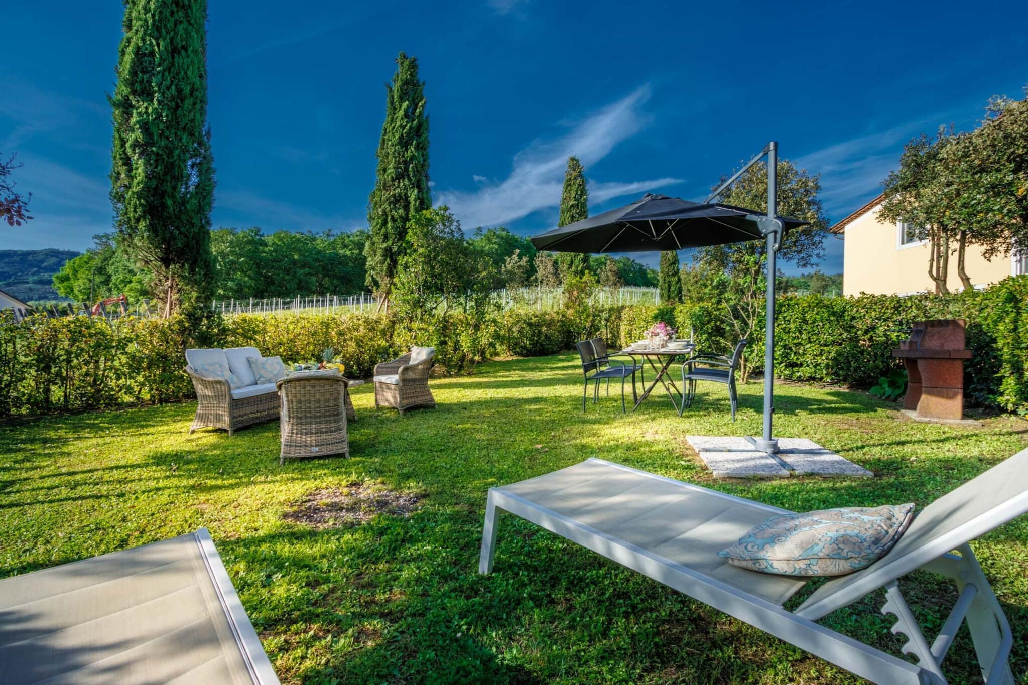 Pietro Farmhouse Apartment in Wine Resort in Lucca - Tuinen zomer