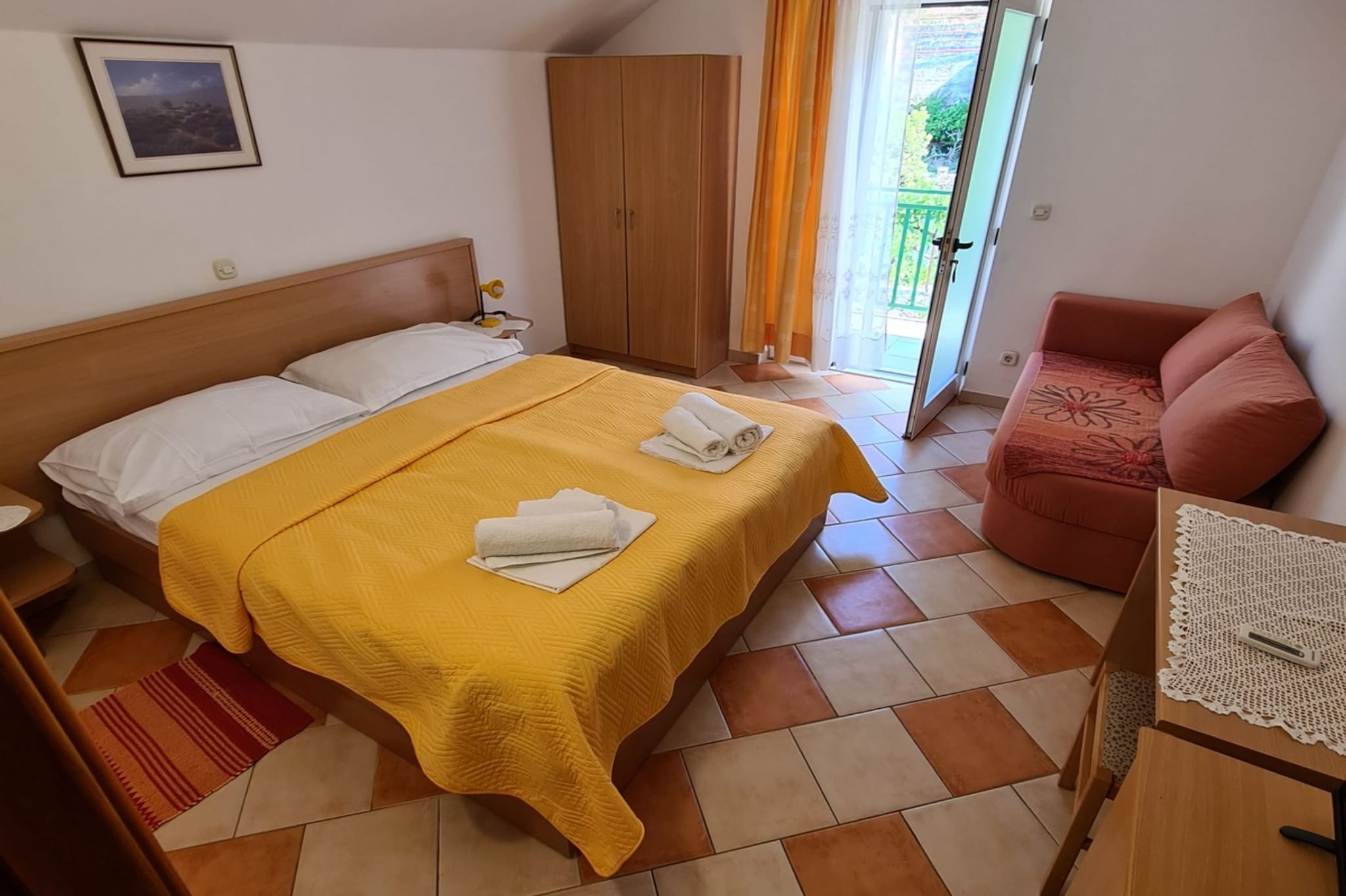 Apartments Pansion Franka 3* - Studio Apartment with Sea View - APT 1B-Schlafzimmer