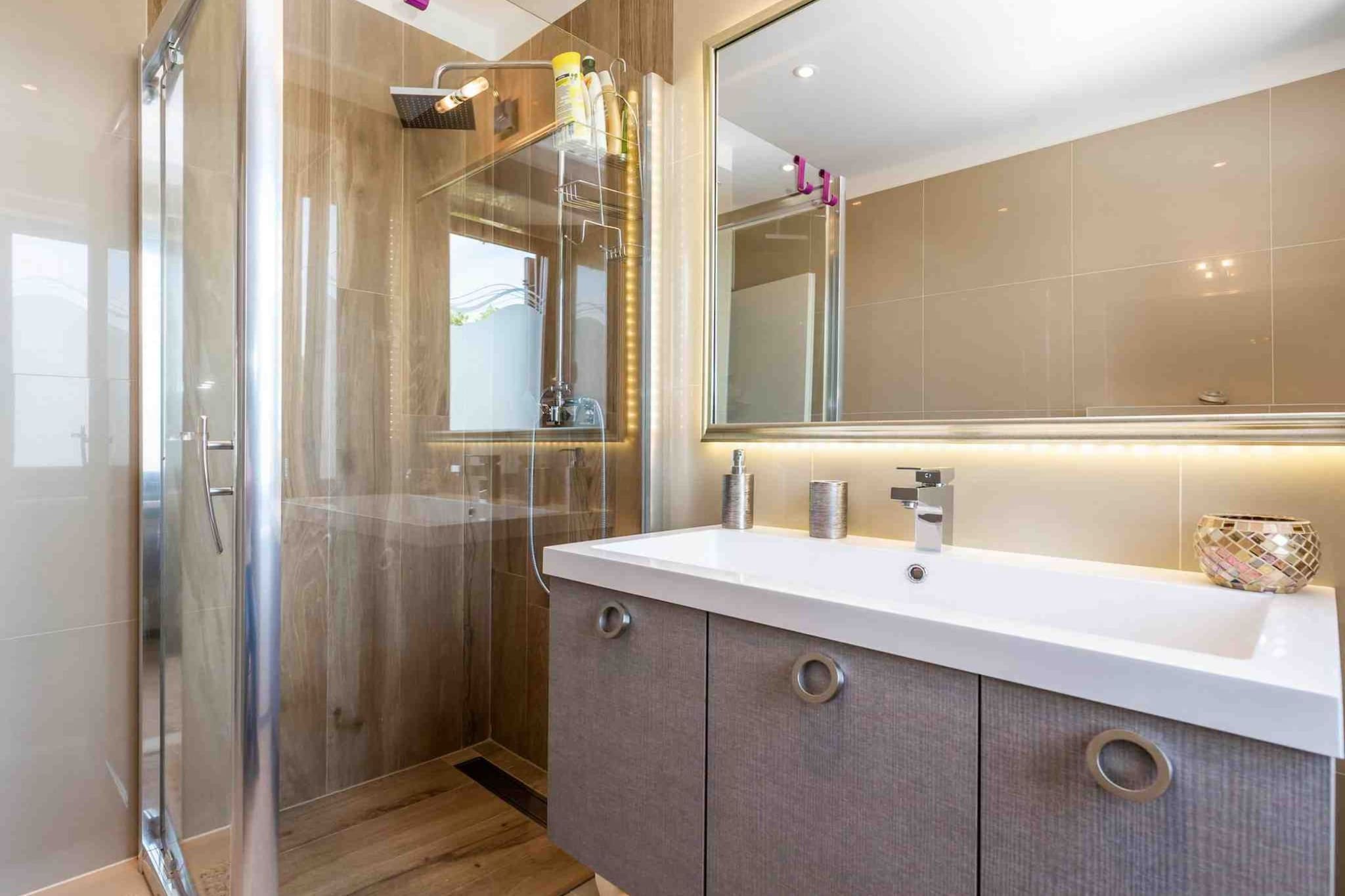 Modern Comfort with Shared Pool, Balconies & Lush Green Surroundings - One Bedroom Apartment (Romantic)-Bathroom