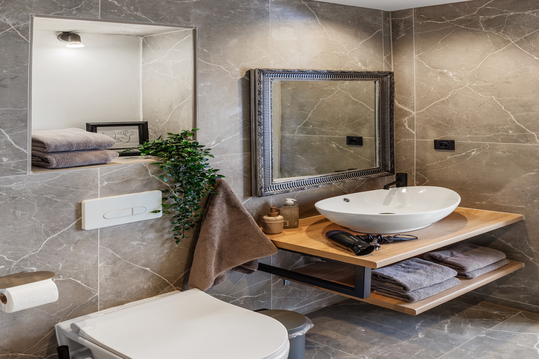 Modern Stay Studio mit Balkon-Badkamer