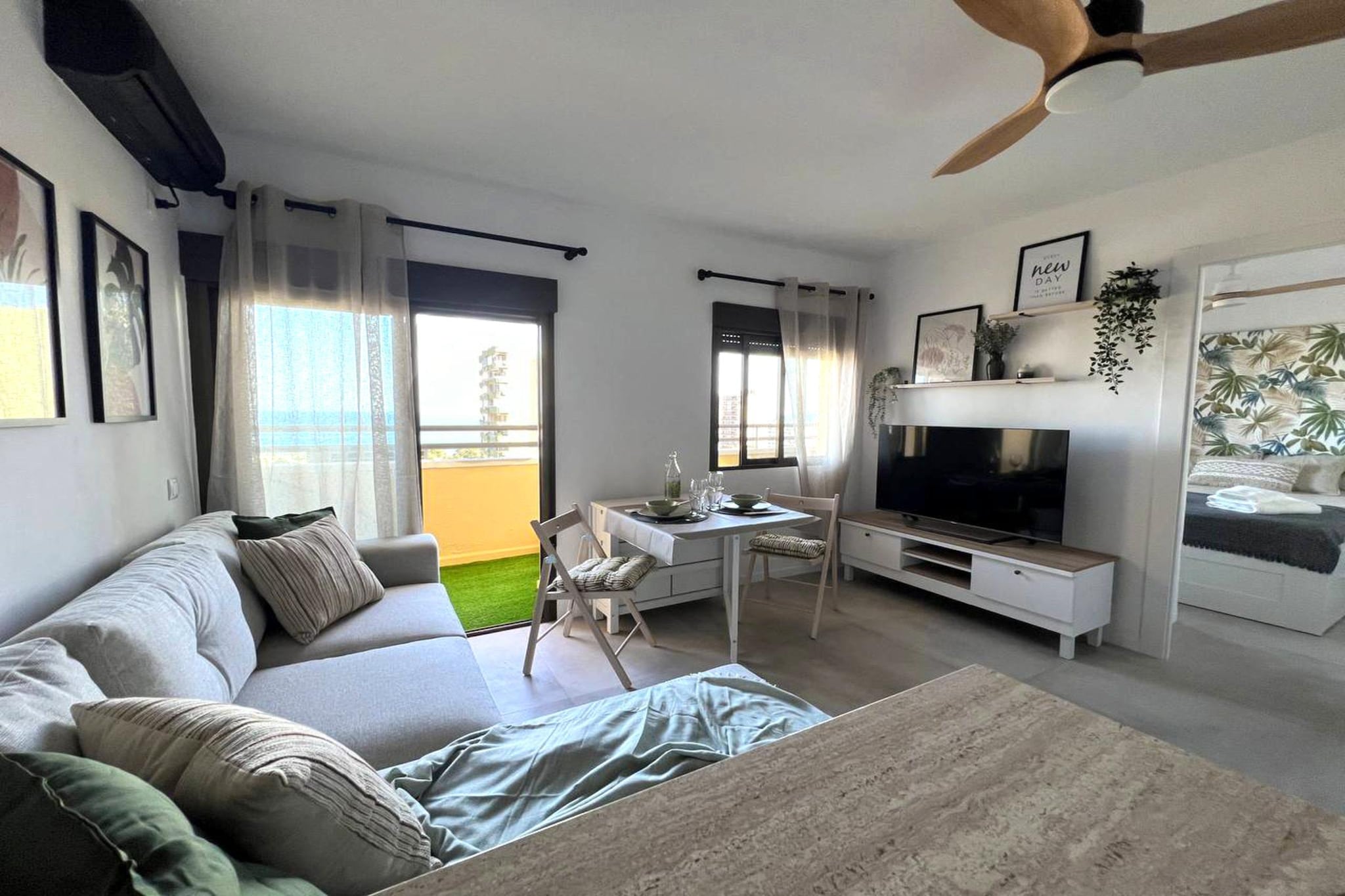 Apartamento con vistas al mar-Woonkamer