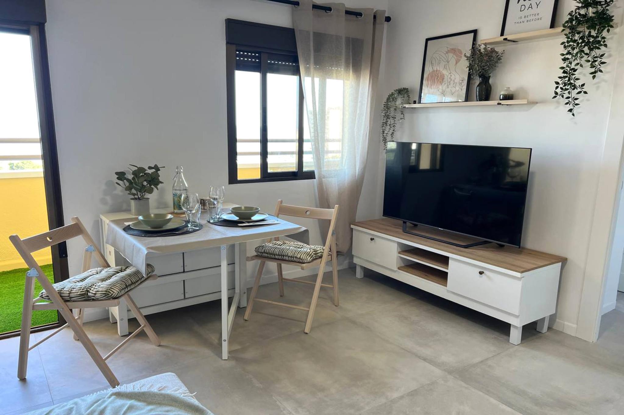 Apartamento con vistas al mar-Woonkamer