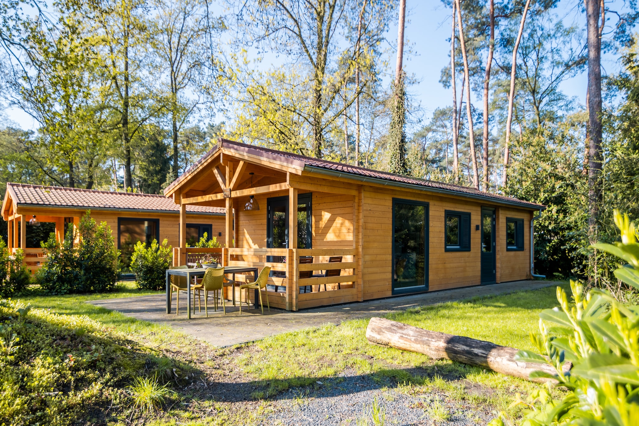 4-persoons wellness lodge-Tuinen zomer