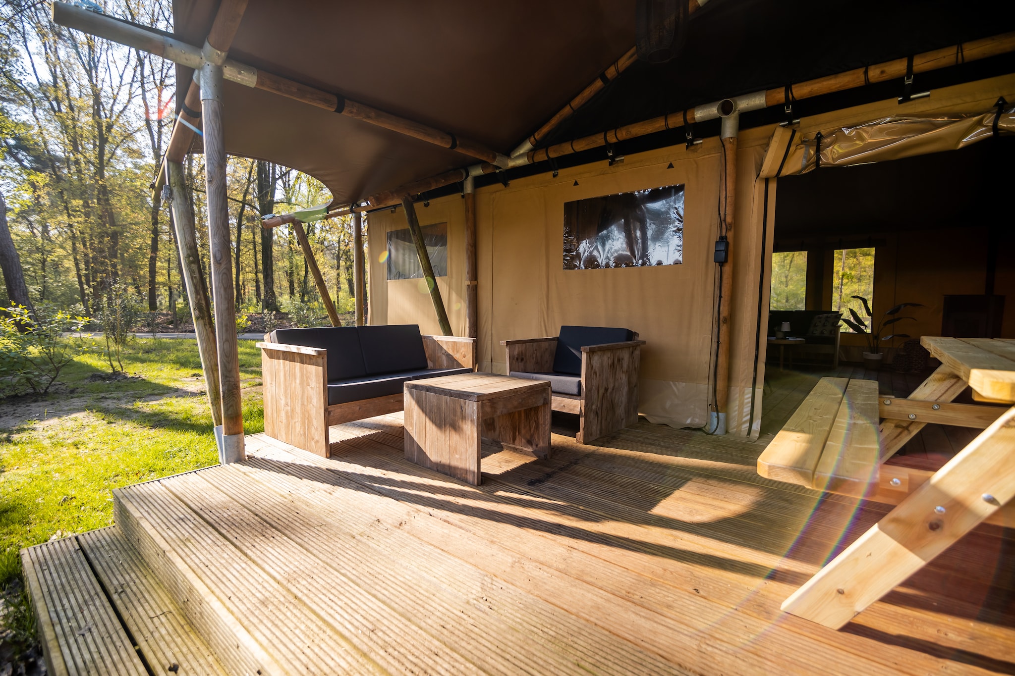 6 persoons Luxe Safaritent-Terrasbalkon